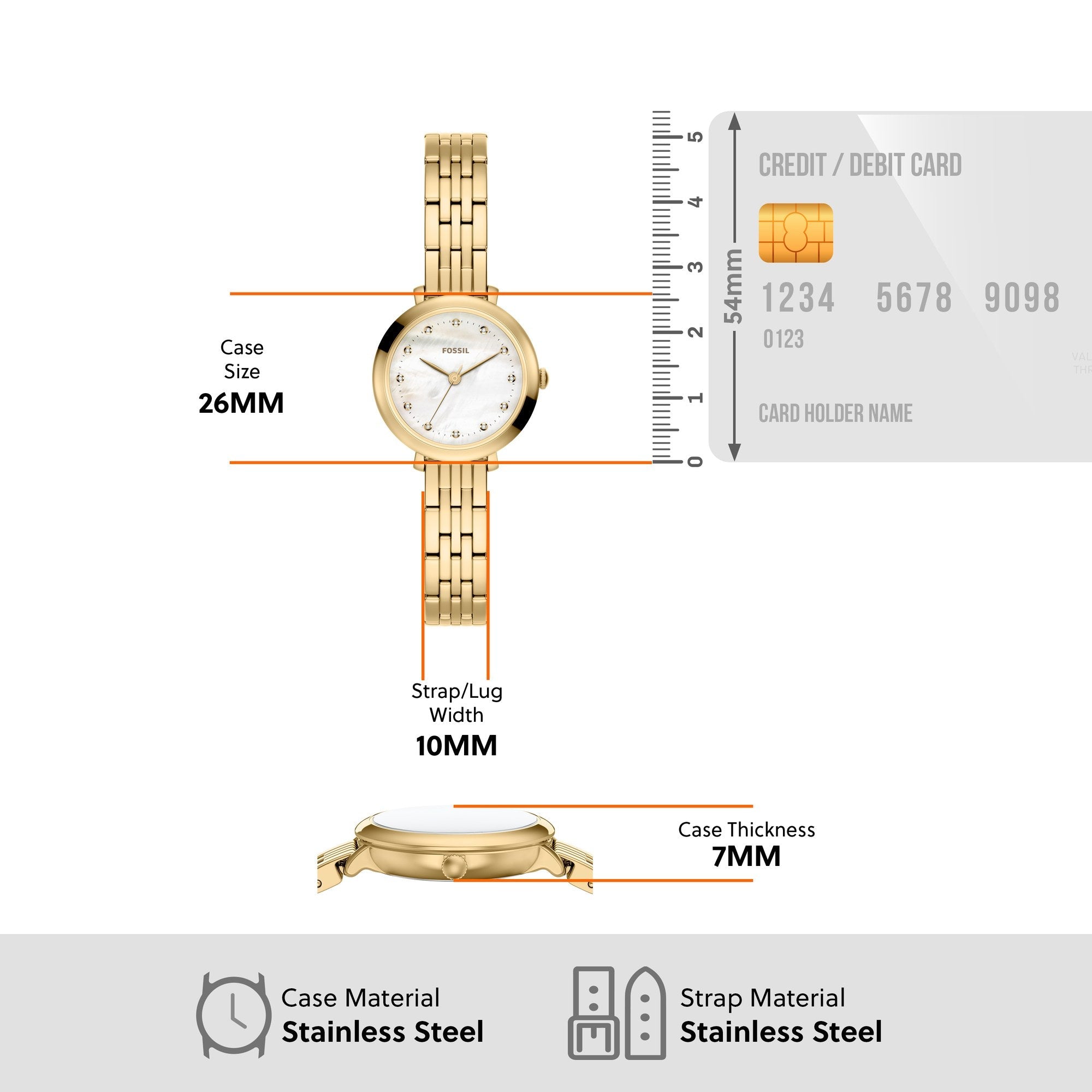 Fossil women's watch, white dial (view 8)