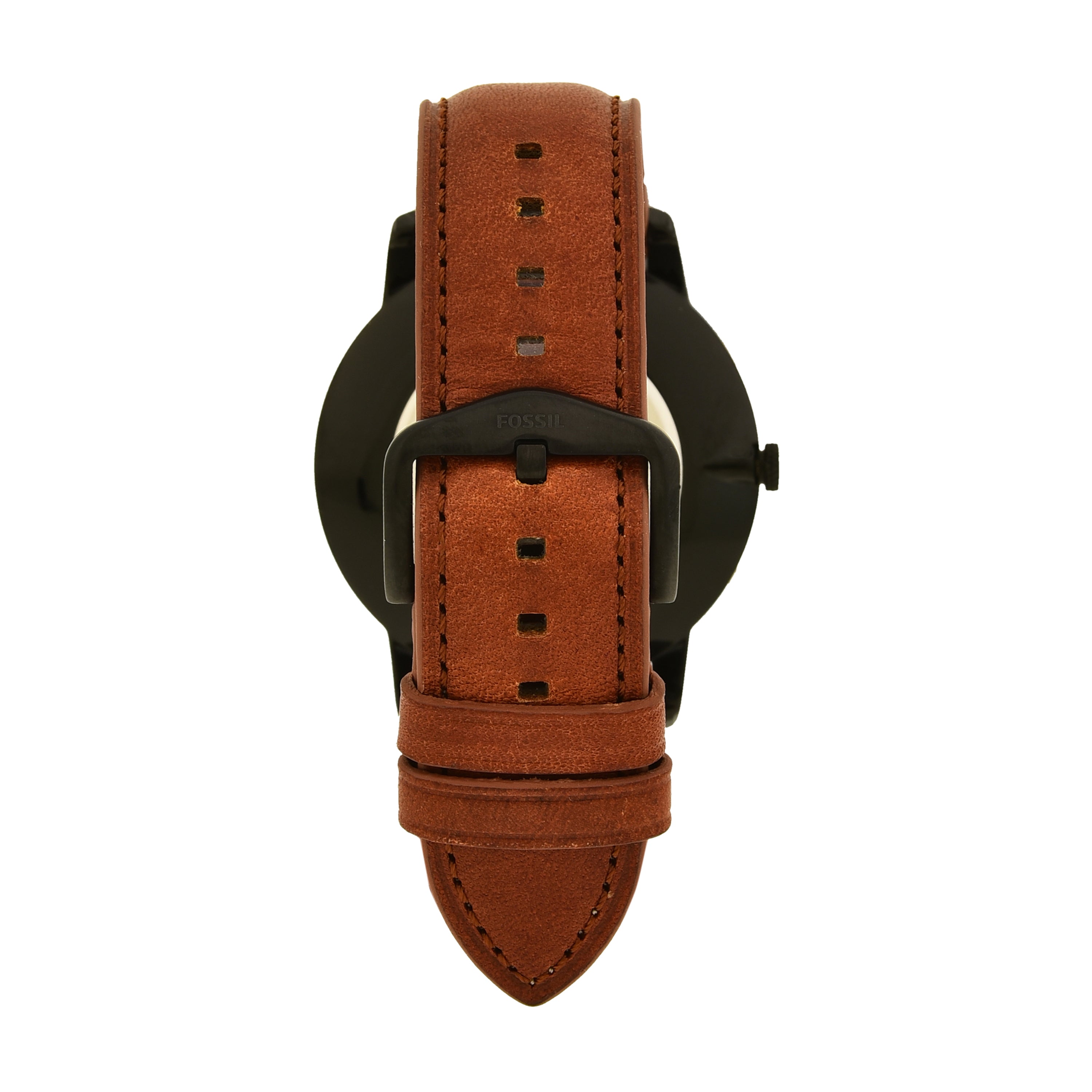 Fossil Minimalist Black Dial Slim Light Brown Band Leather Watch FS5305
