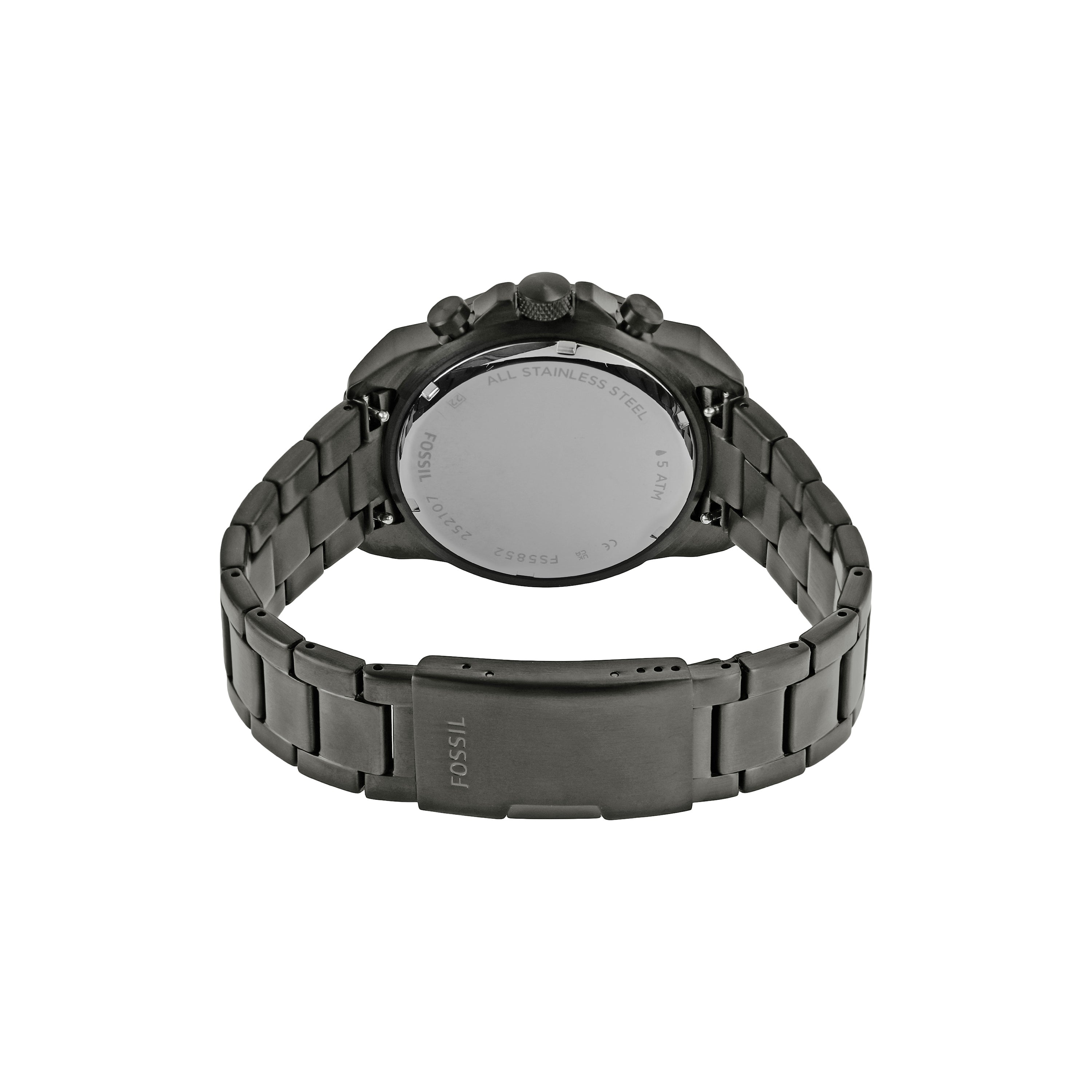 Fossil Bronson Chronograph Stainless Steel Black Dial Mens Watch FS5852