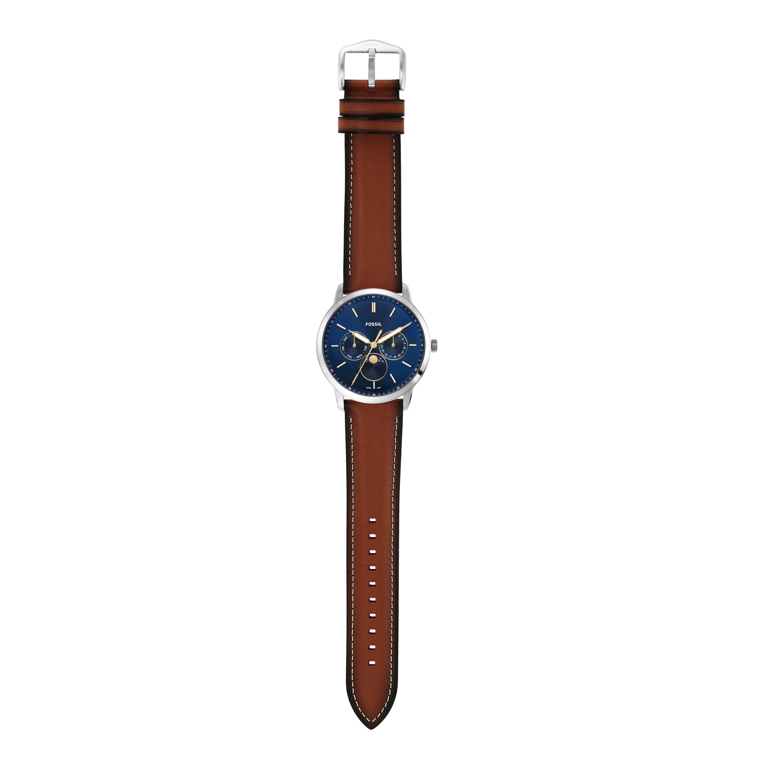 Fossil Neutra Moonphase Brown Leather Multifunction Watch FS5903