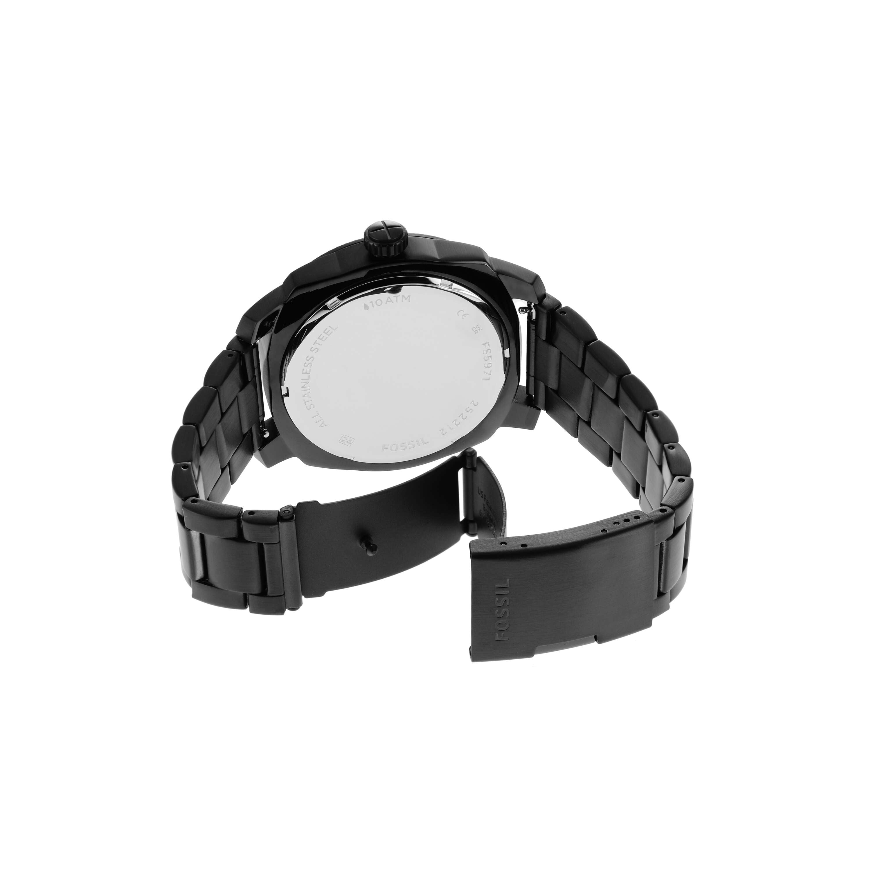 Fossil Machine Black Dial Stainless Steel Watch FS5971