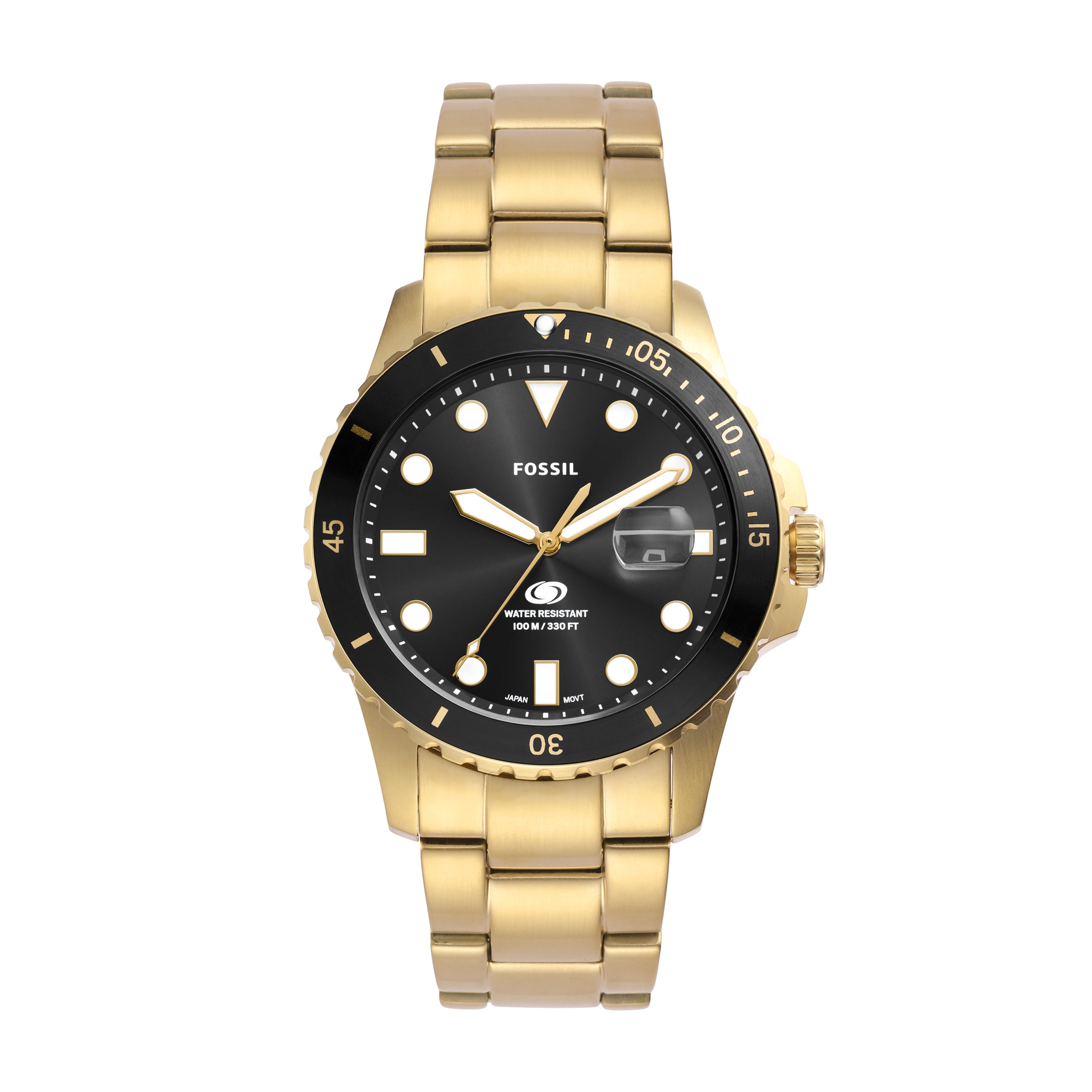 Fossil Gold Stainless Steel Black Dial Men s Watch FS6035