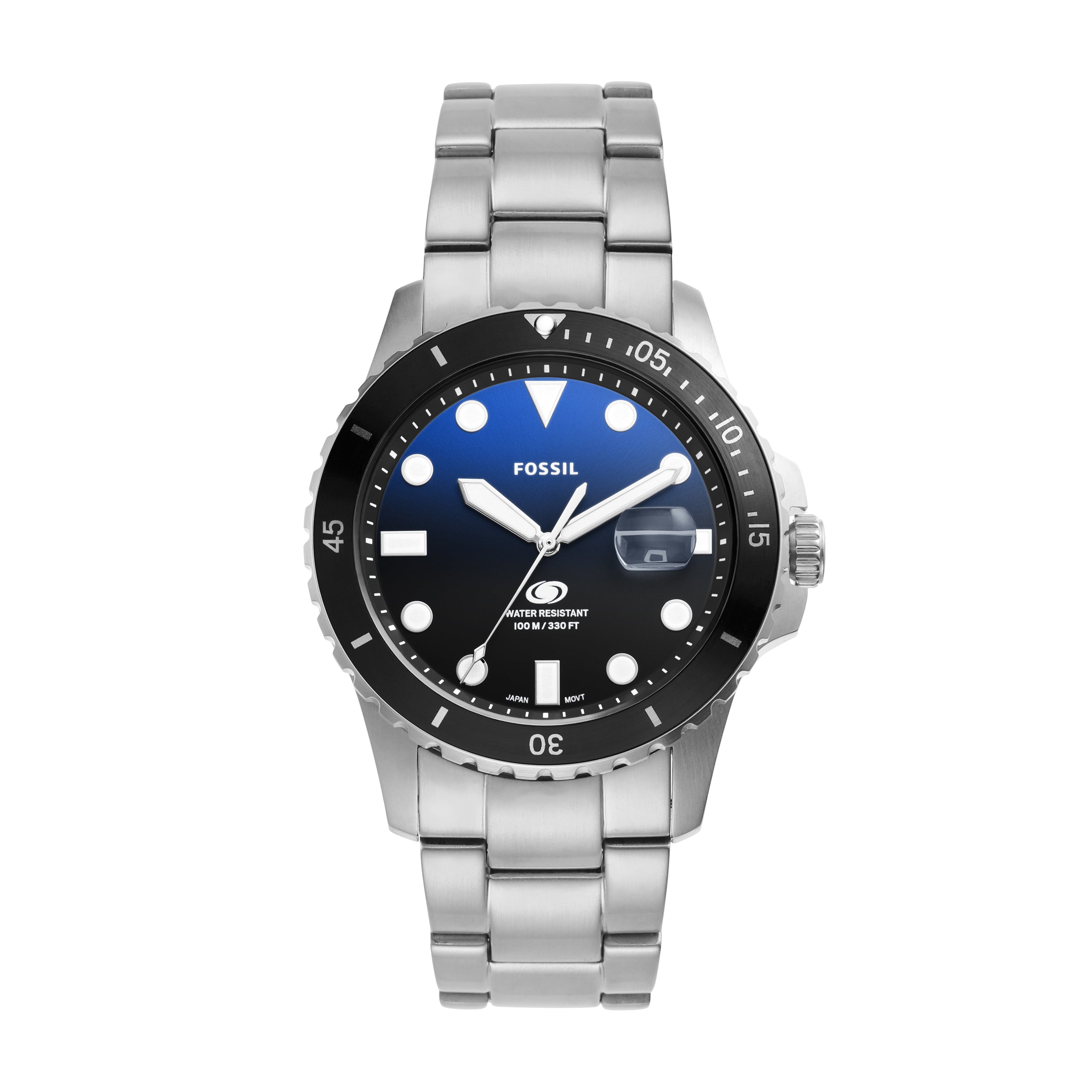 Fossil Blue Dial Stainless Steel Men's Watch FS6038