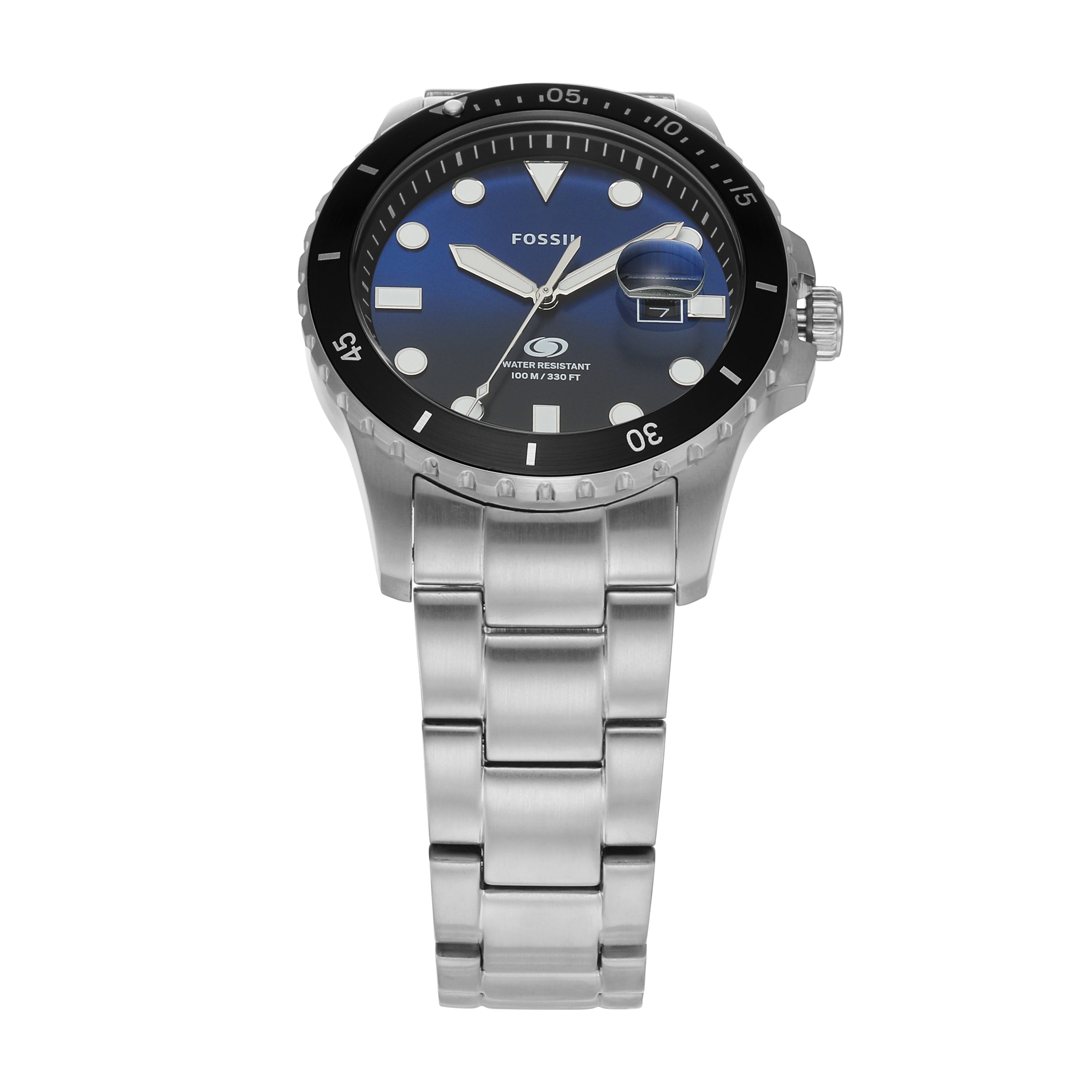 Fossil Blue Dial Stainless Steel Men's Watch FS6038