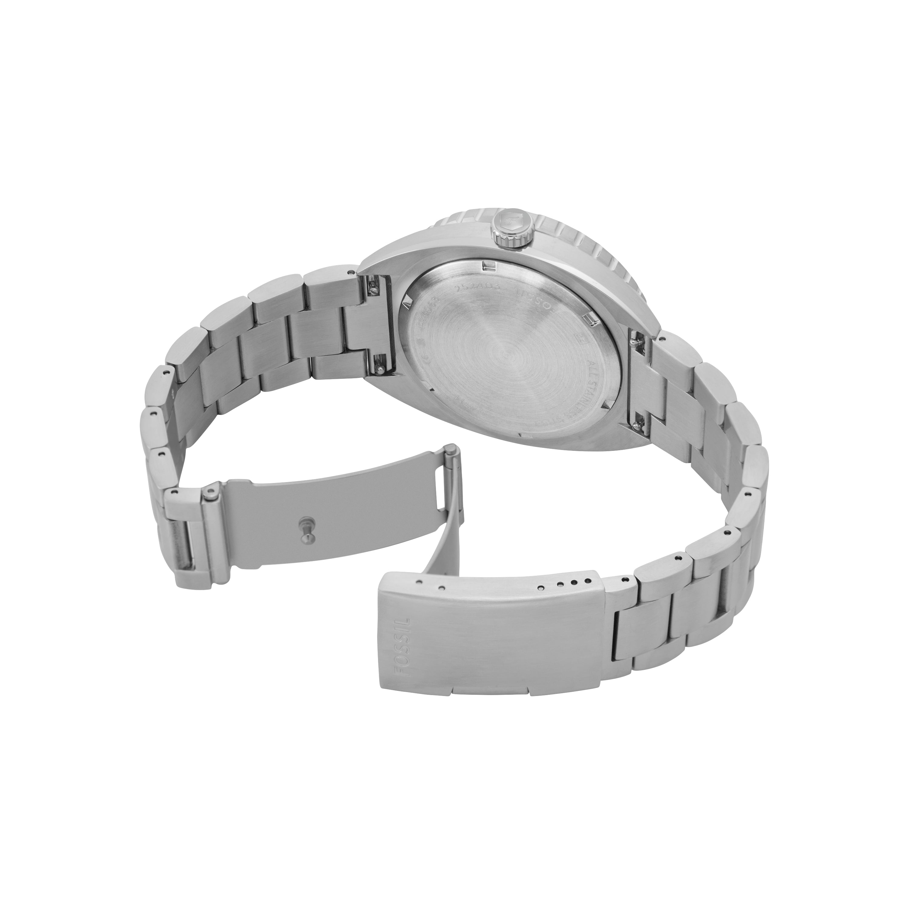 Elegant Fossil Breaker Stainless Steel Date Watch FS6063