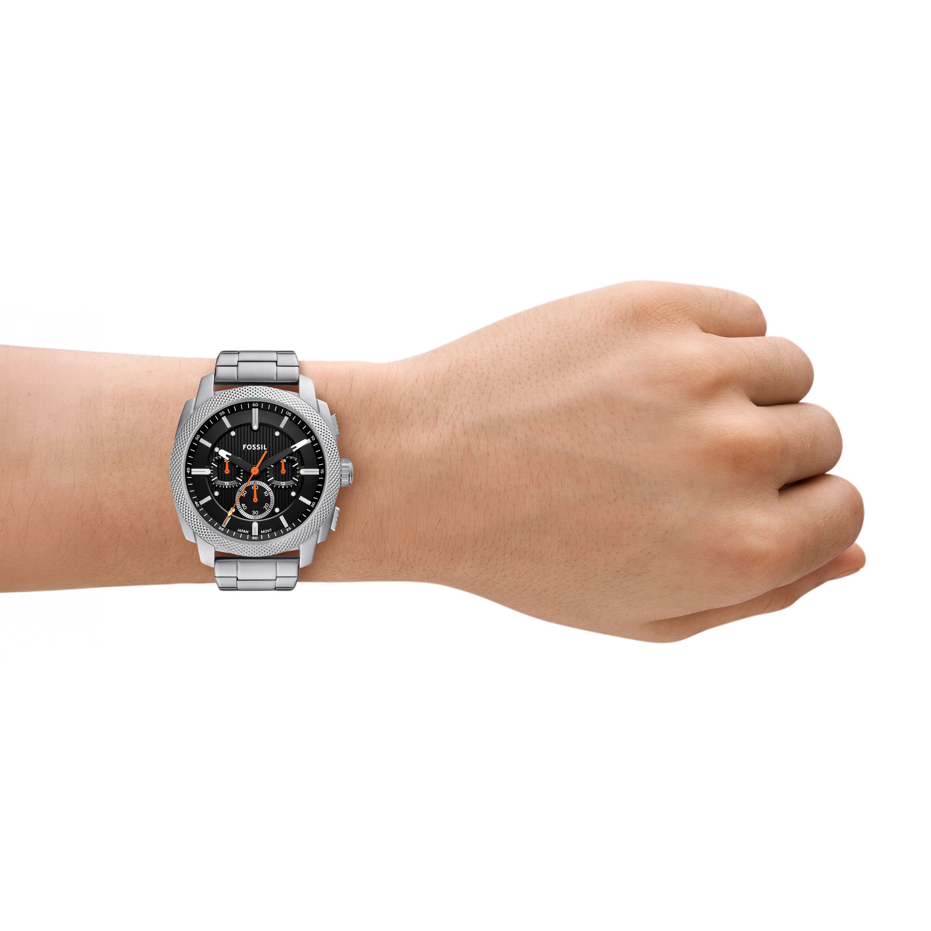 Fossil Machine Silver Stainless Steel Watch FS6095