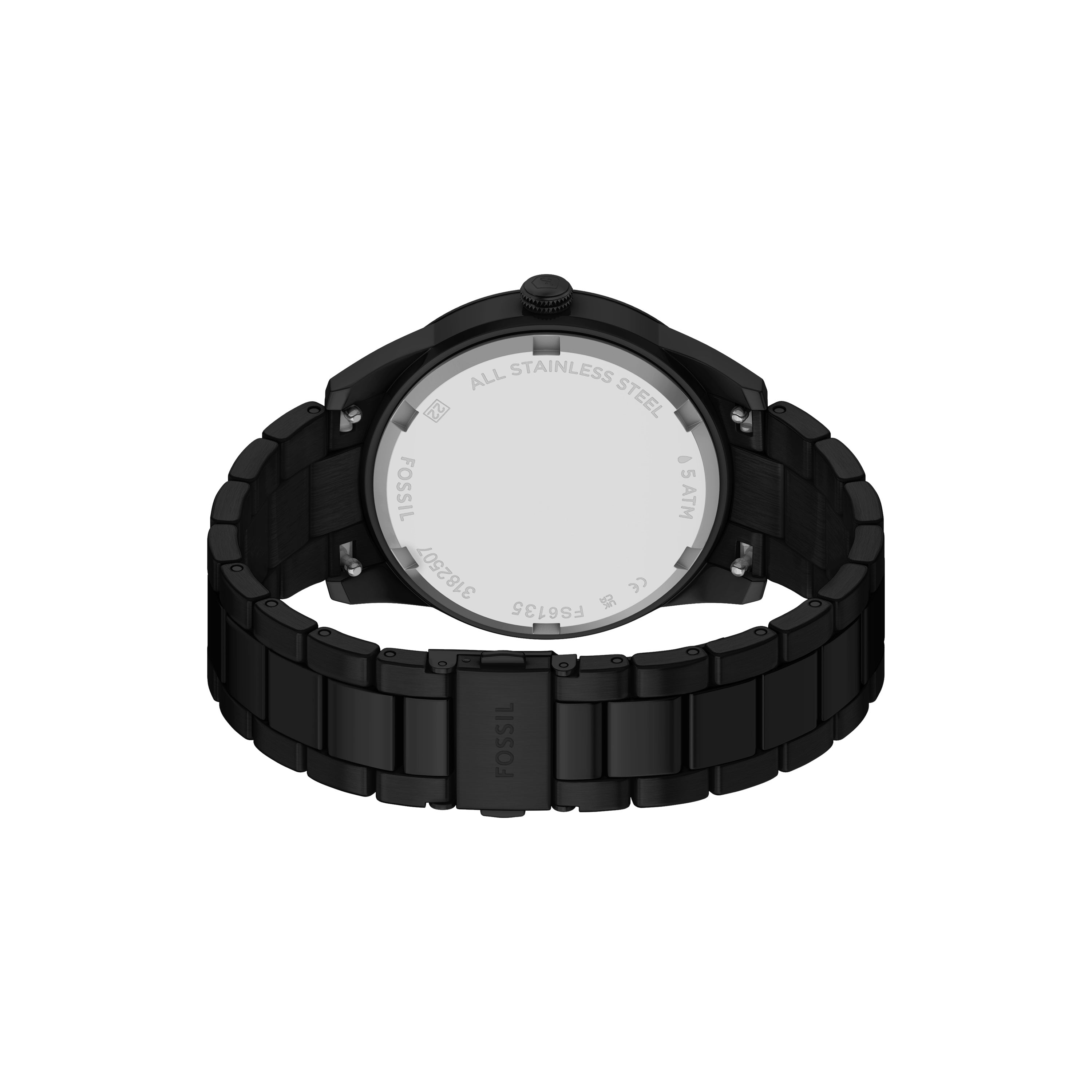 Fossil Pearson Multifunction Black Stainless Steel Black Dial Watch FS6135