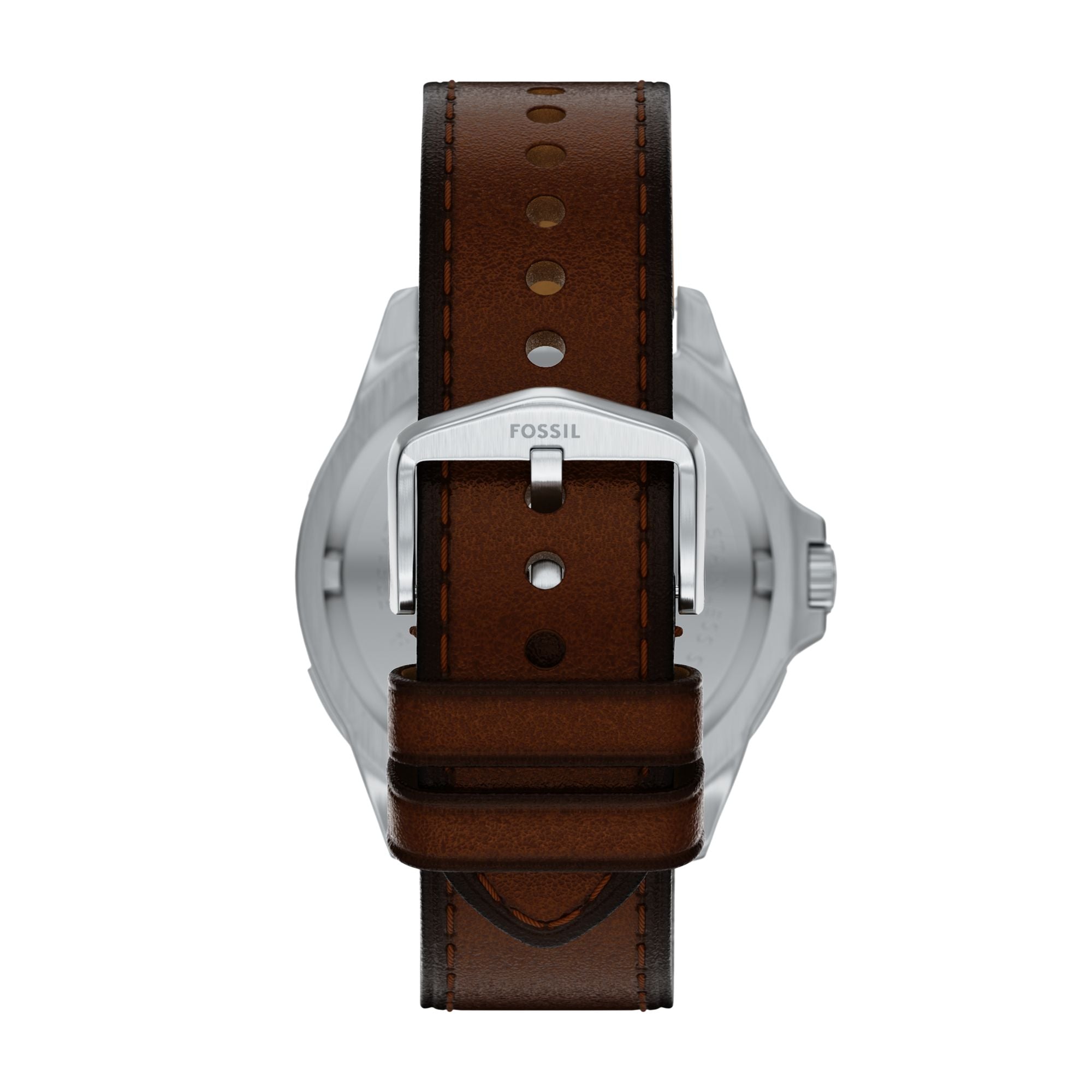 Fossil Garrett FS6147 44mm stainless steel case, angled view