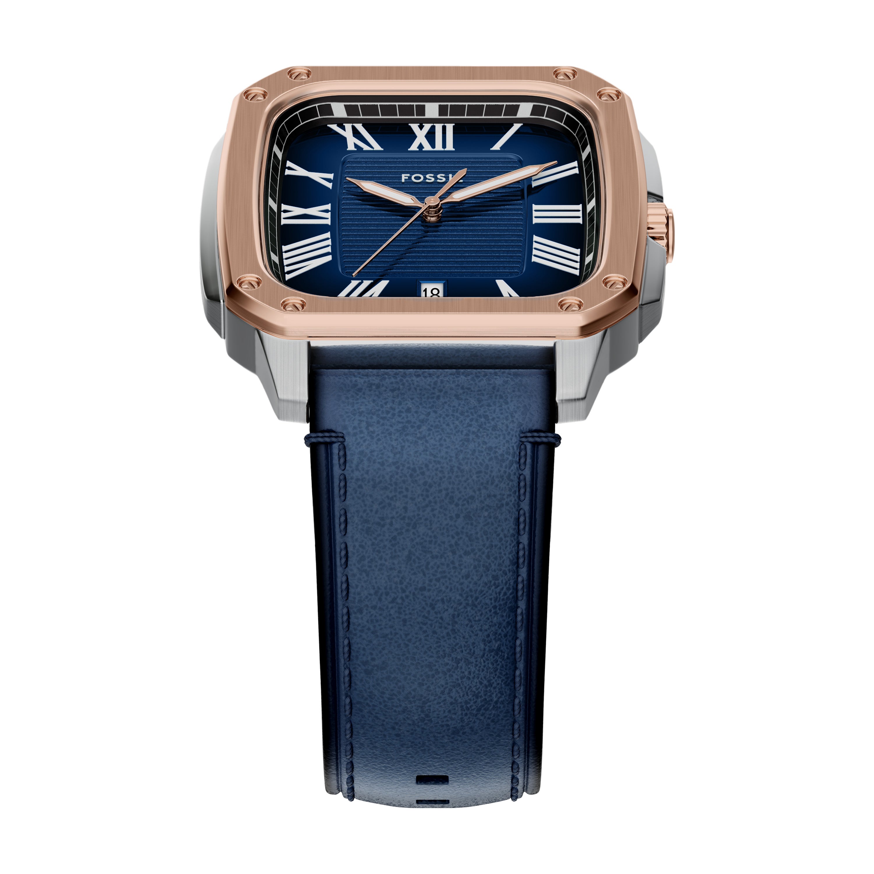 Fossil Crosby Three Hand Blue Leather Watch FS6149