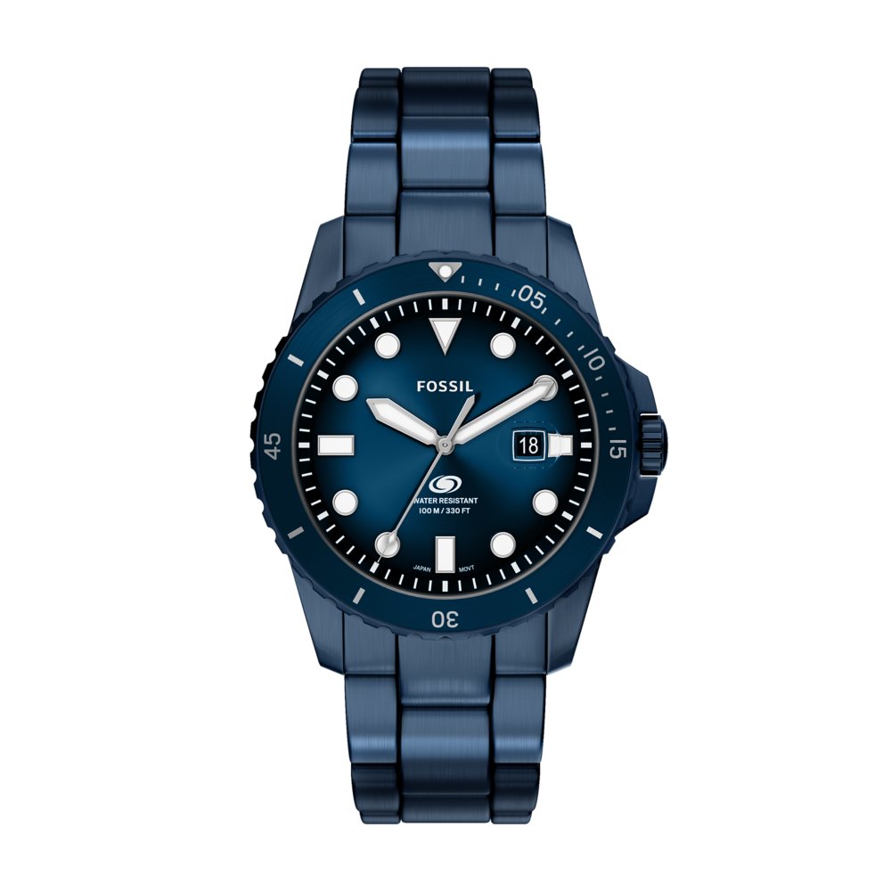 Fossil Blue Dive Three-Hand Navy Stainless Steel Men's Watch FS6166