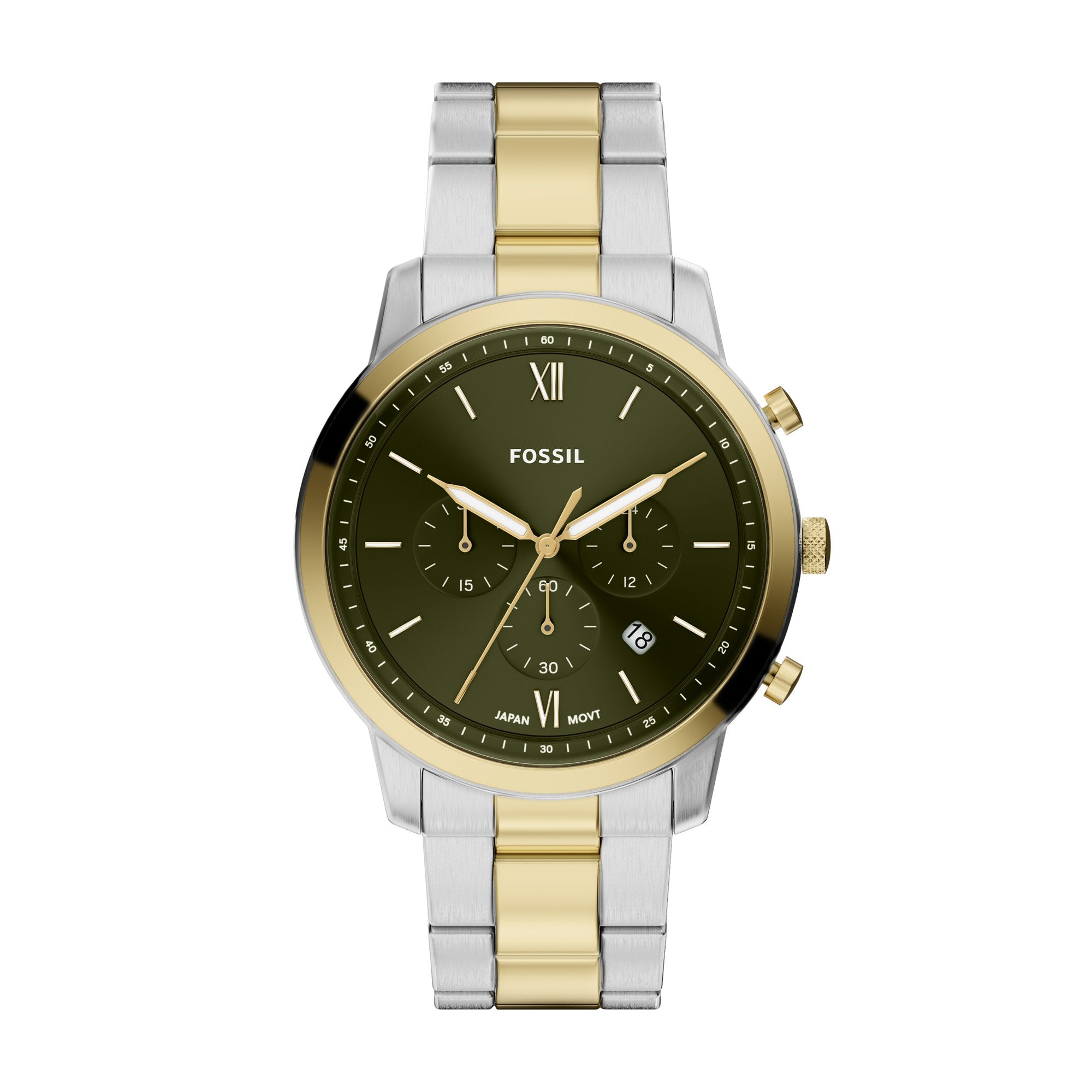 Fossil men's watch, green dial