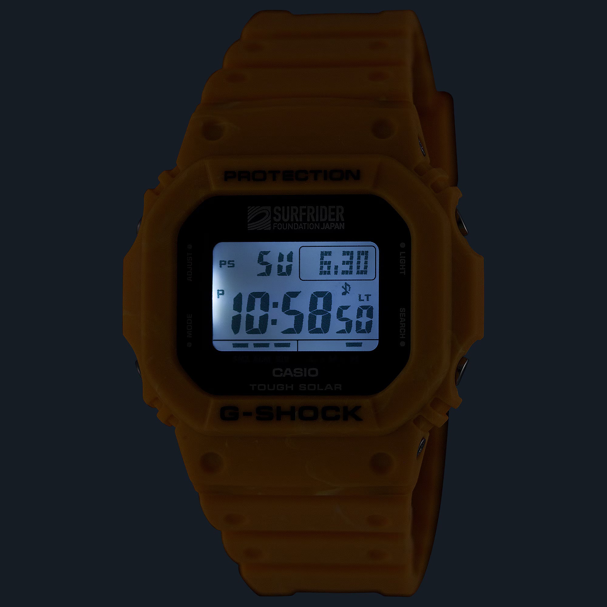 G-Shock Tough Solar Surfrider Foundation Yellow Case Watch G5600SFJ-9D