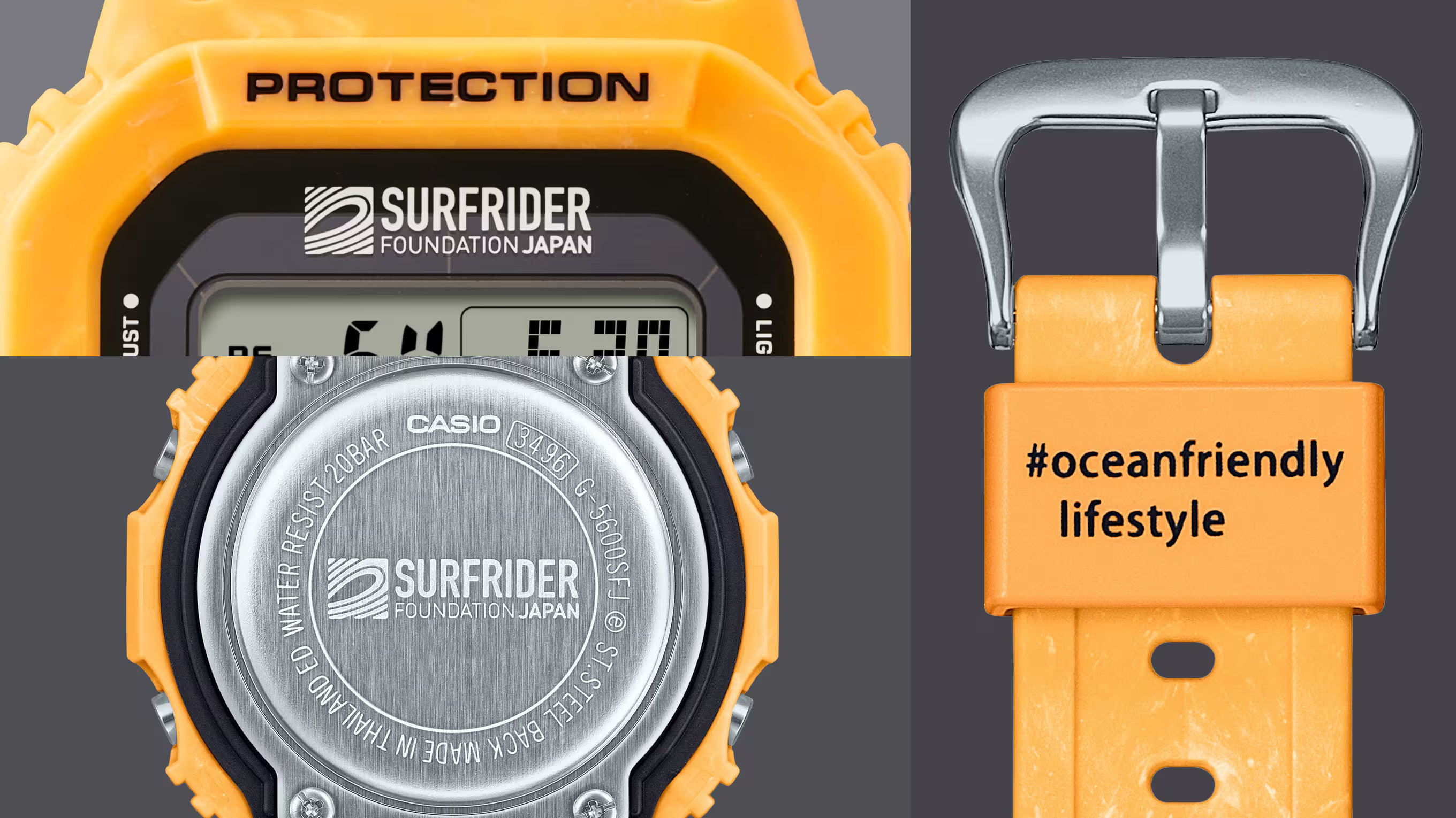 G-Shock Tough Solar Surfrider Foundation Yellow Case Watch G5600SFJ-9D