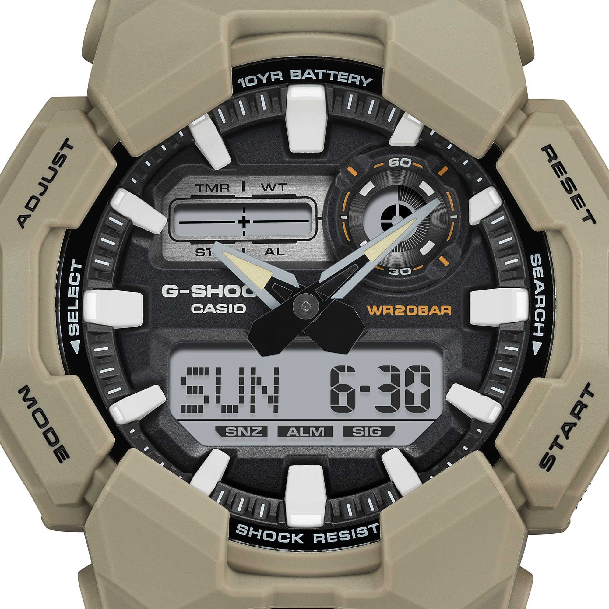 G-Shock Analog Digital Brown Resin Band Watch GA010-5A