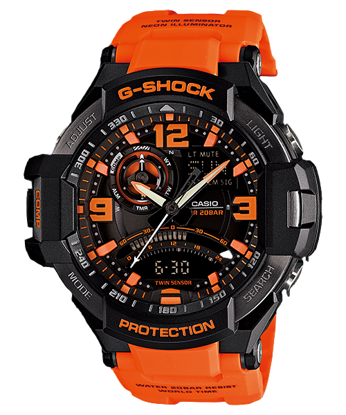 G-Shock Gravity Master Orange Resin Band Watch GA1000-4A