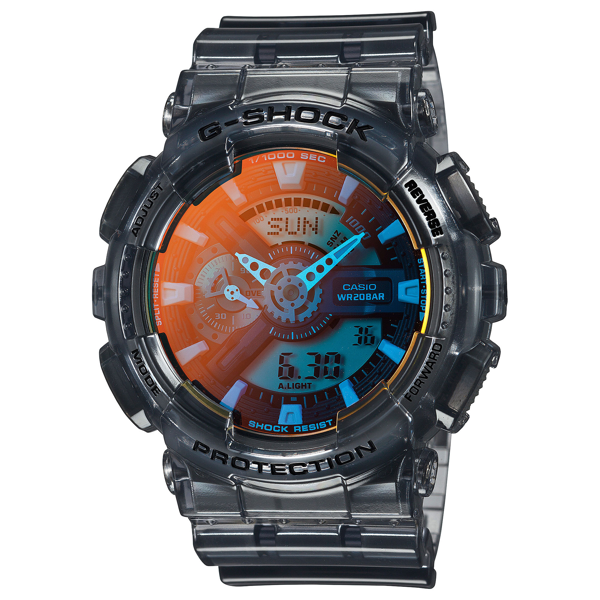 G-Shock Analog Digital Transparent Resin Band Watch GA110TLS-8A