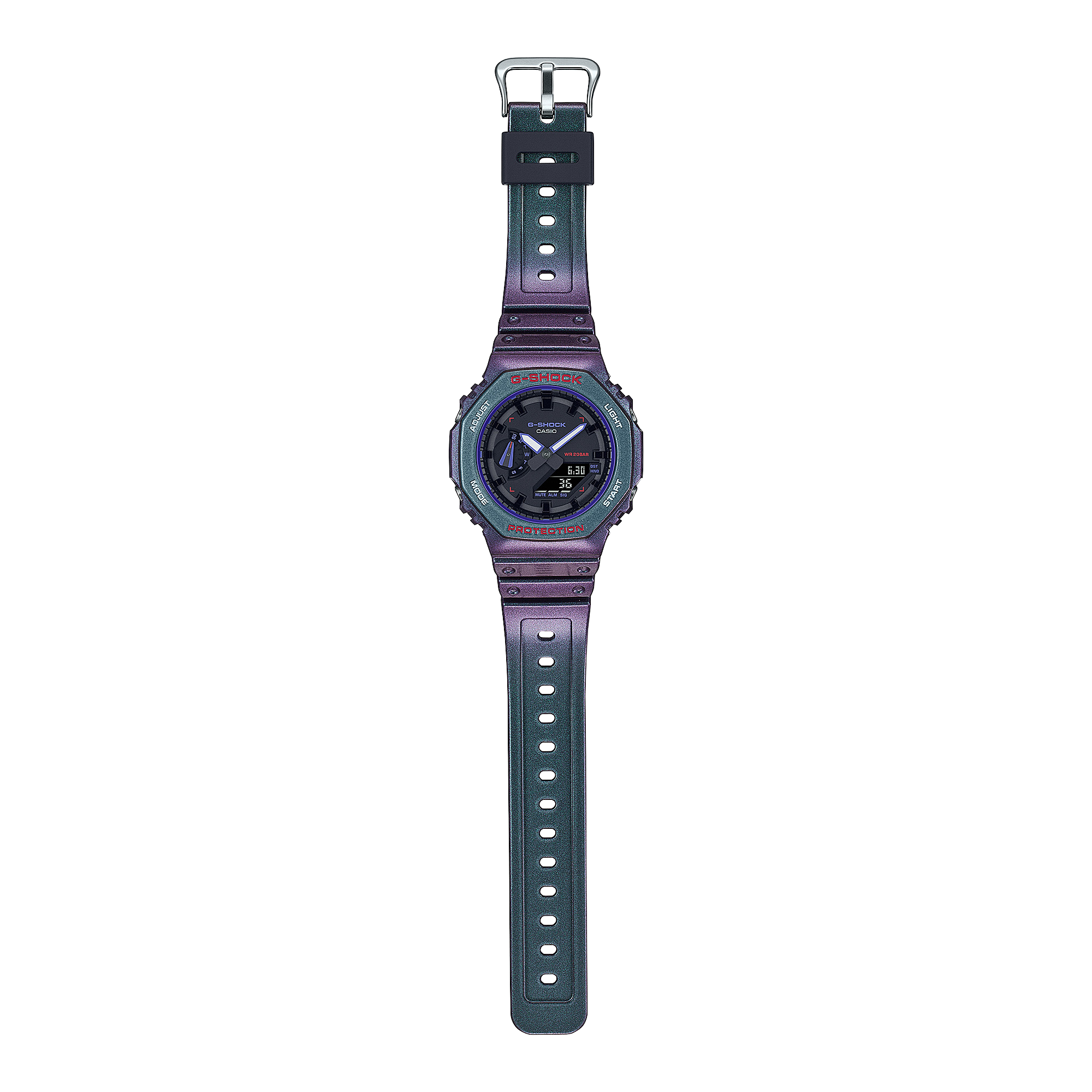 G-Shock Analog Digital DUO Aim High Purple Resin Band Watch GA2100AH-6A