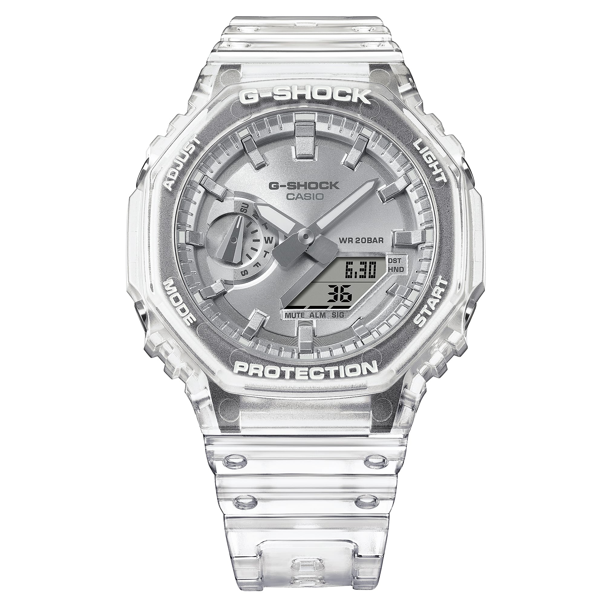 G-Shock Analog Digital Grey Dial Transparent Resin Band GA2100BM-7A8