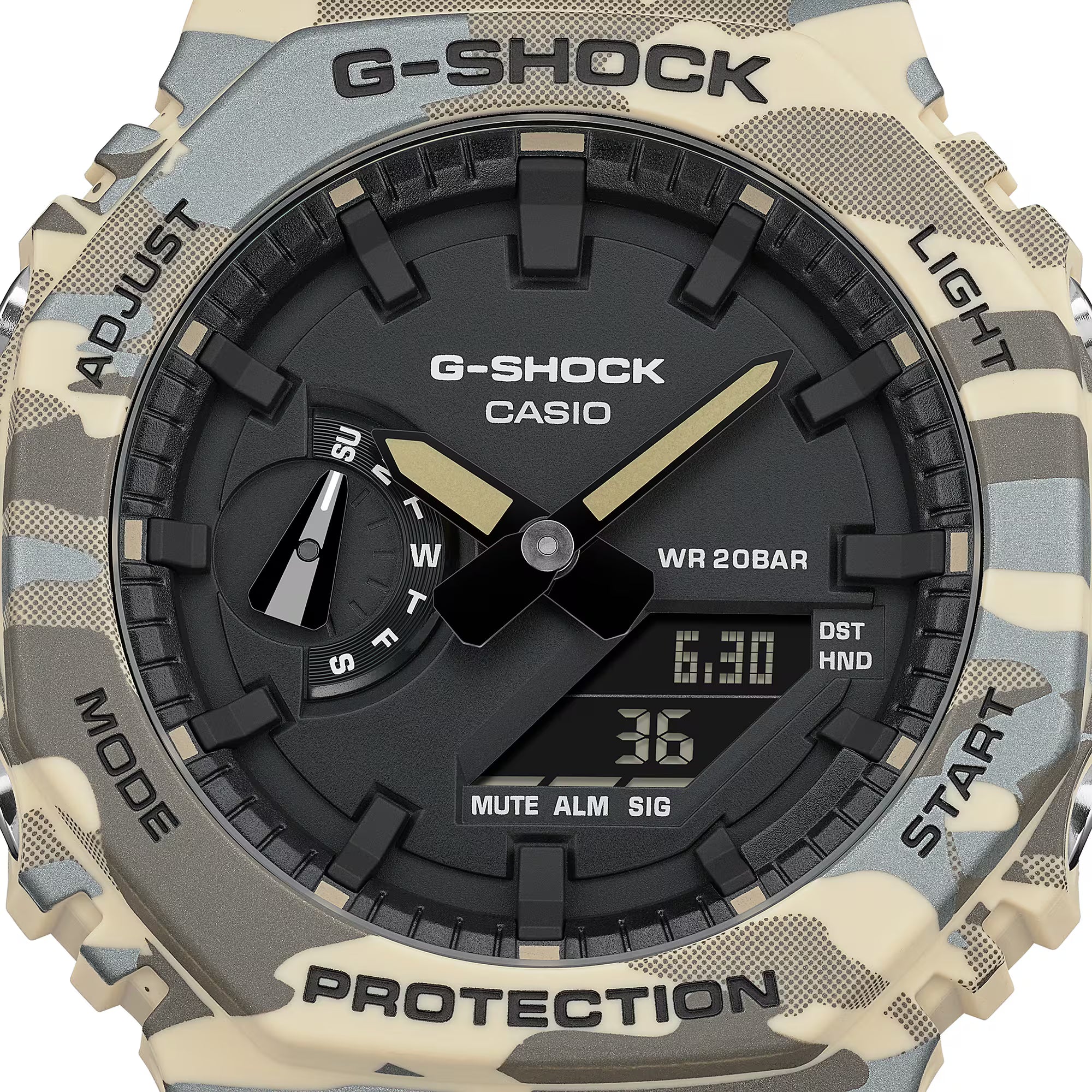 G-Shock Analog Digital Camouflage Resin Band Black Dial Watch GA2100CM-5A