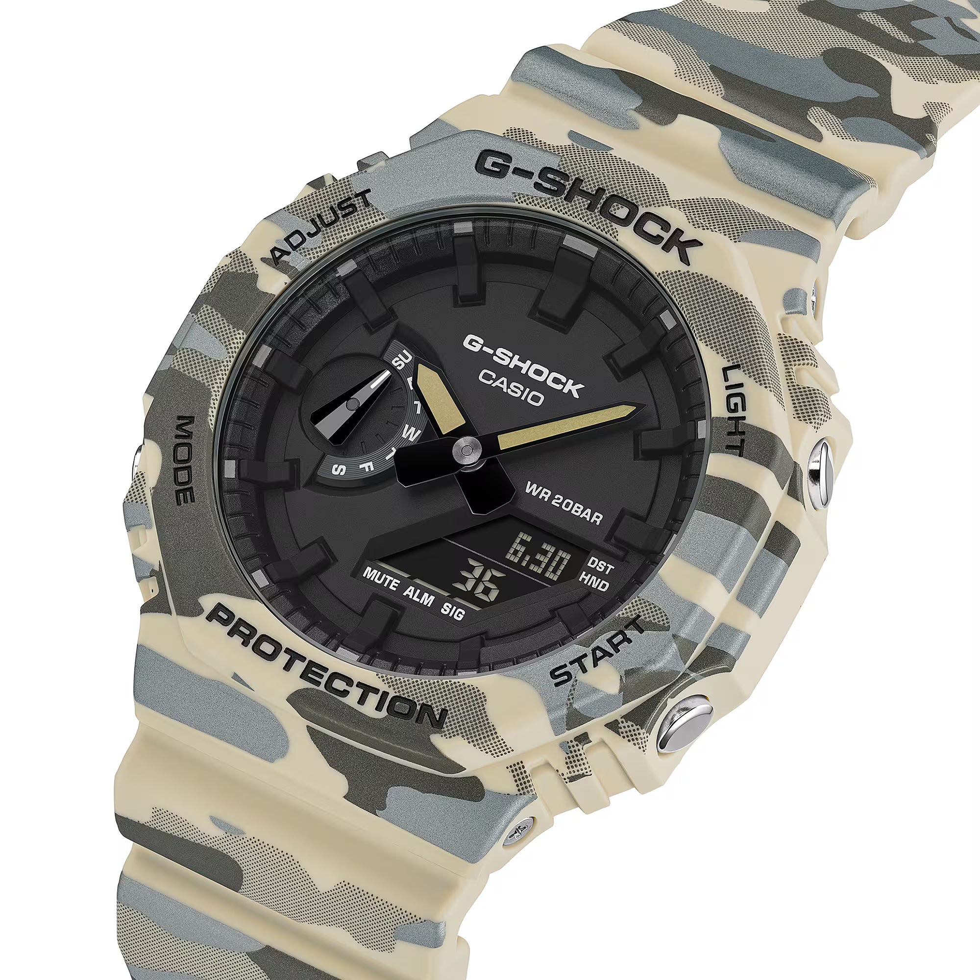 G-Shock Analog Digital Camouflage Resin Band Black Dial Watch GA2100CM-5A