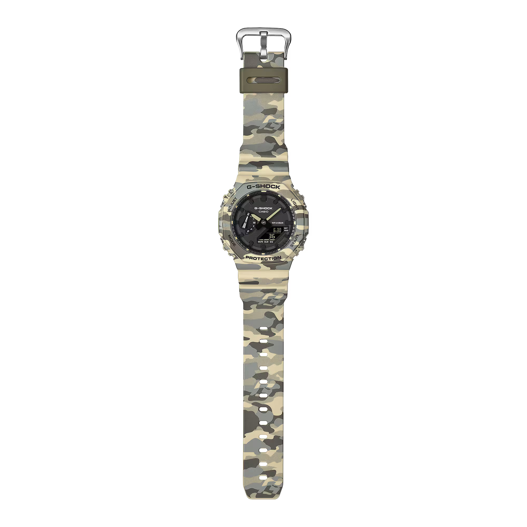 G-Shock Analog Digital Camouflage Resin Band Black Dial Watch GA2100CM-5A