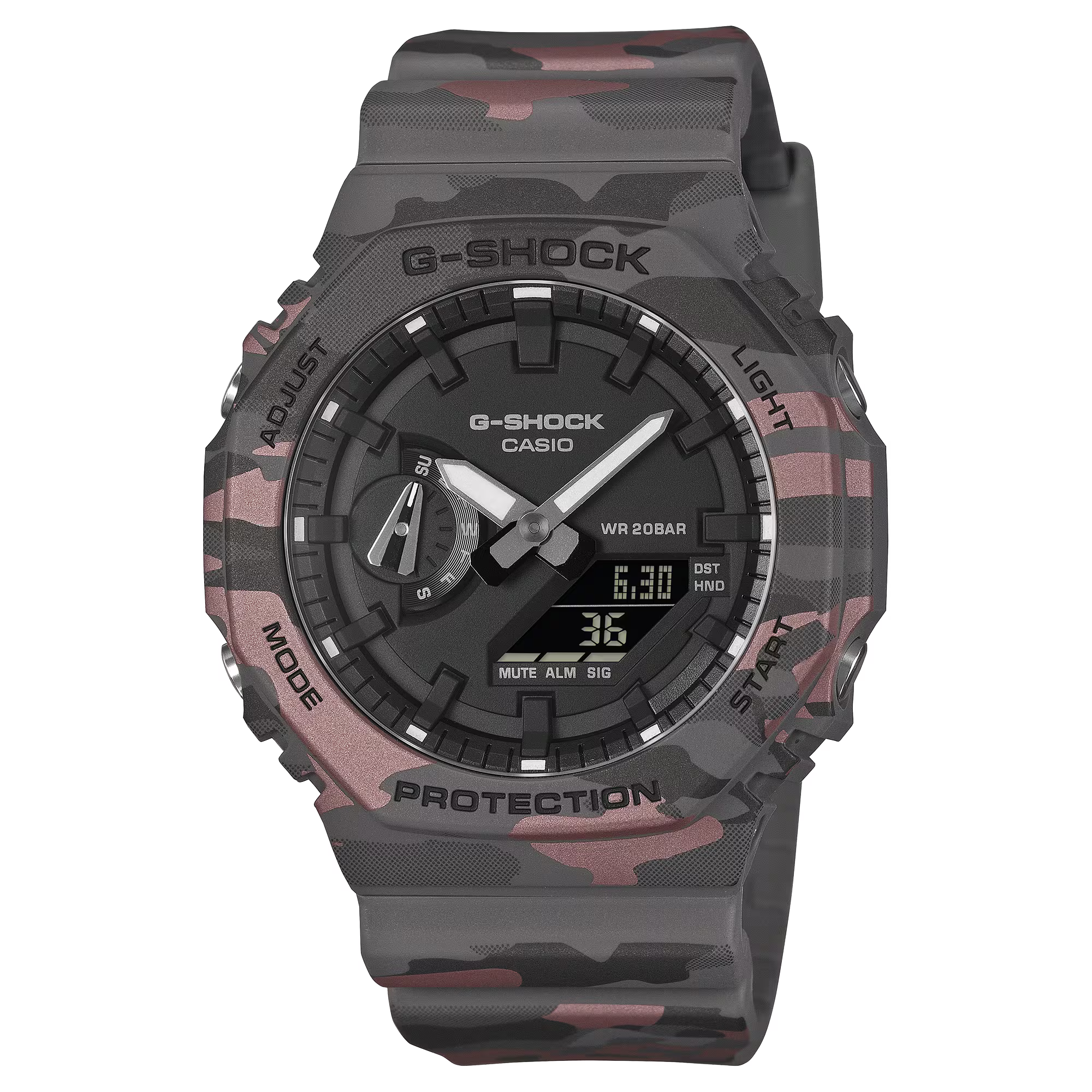G-Shock Analog Digital Camouflage Resin Band Black Dial Watch GA2100CM-8A
