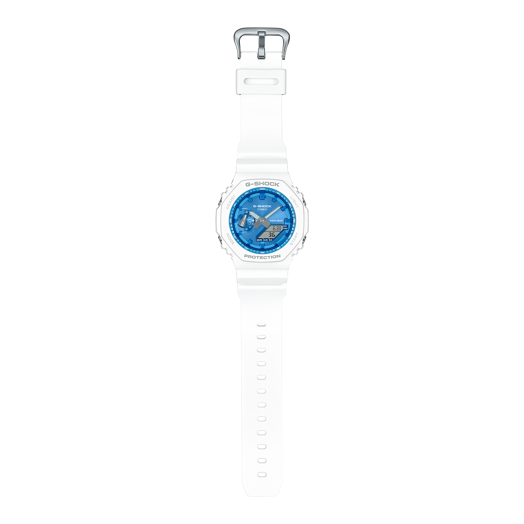 G-Shock Analog Digital White Resin Band Watch GA2100WS-7A