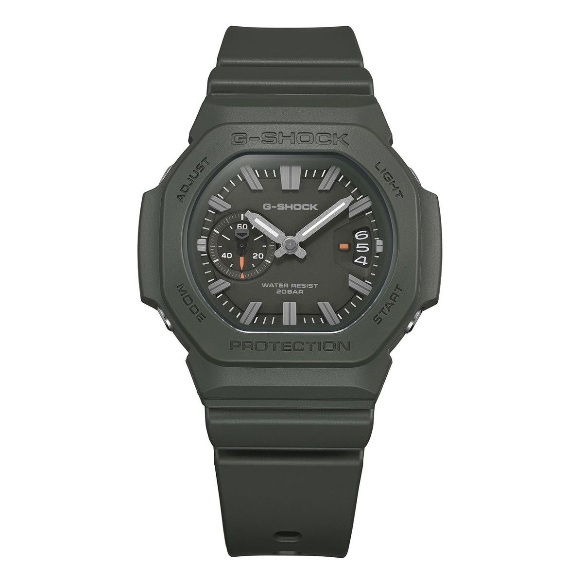 G-Shock 2500 Series Dark Green GAC2500-3A analogue watch, front view