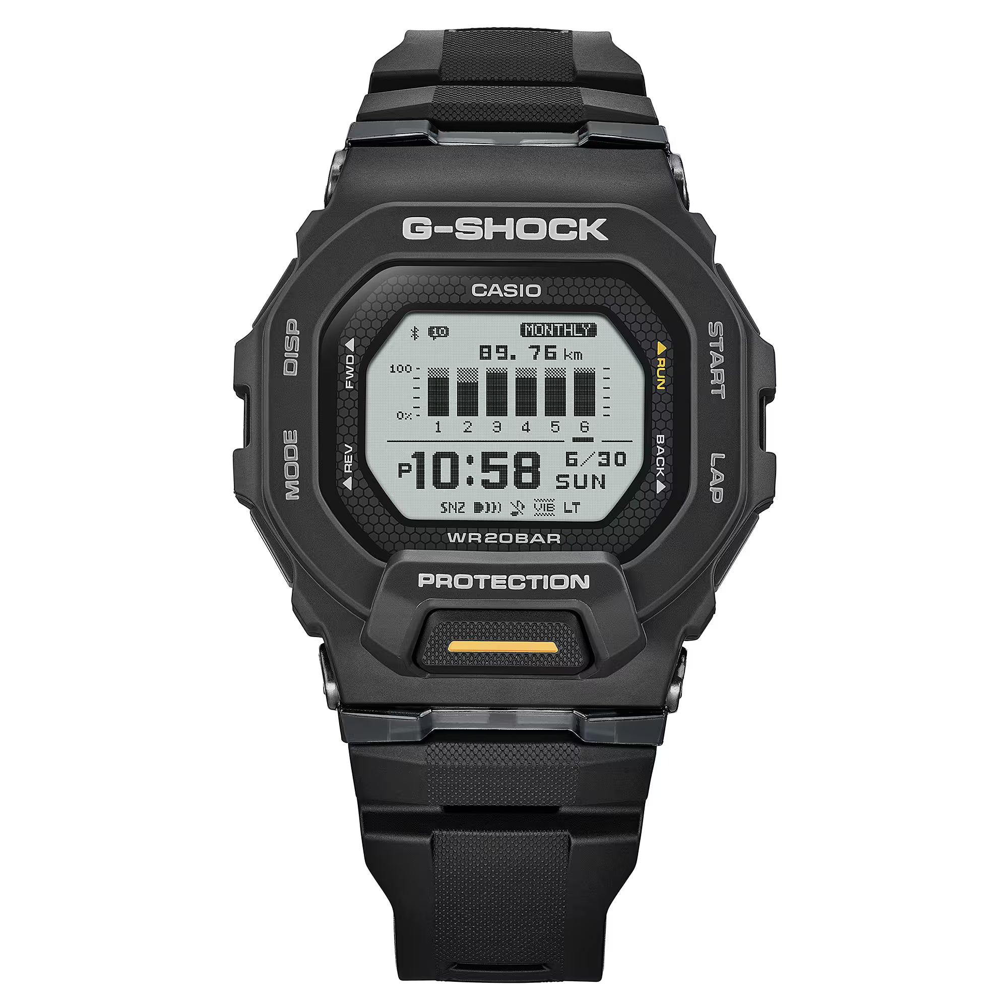 G-Shock GBD-200 Series Black Resin Strap White LCD Mens Watch GBD200-1A1