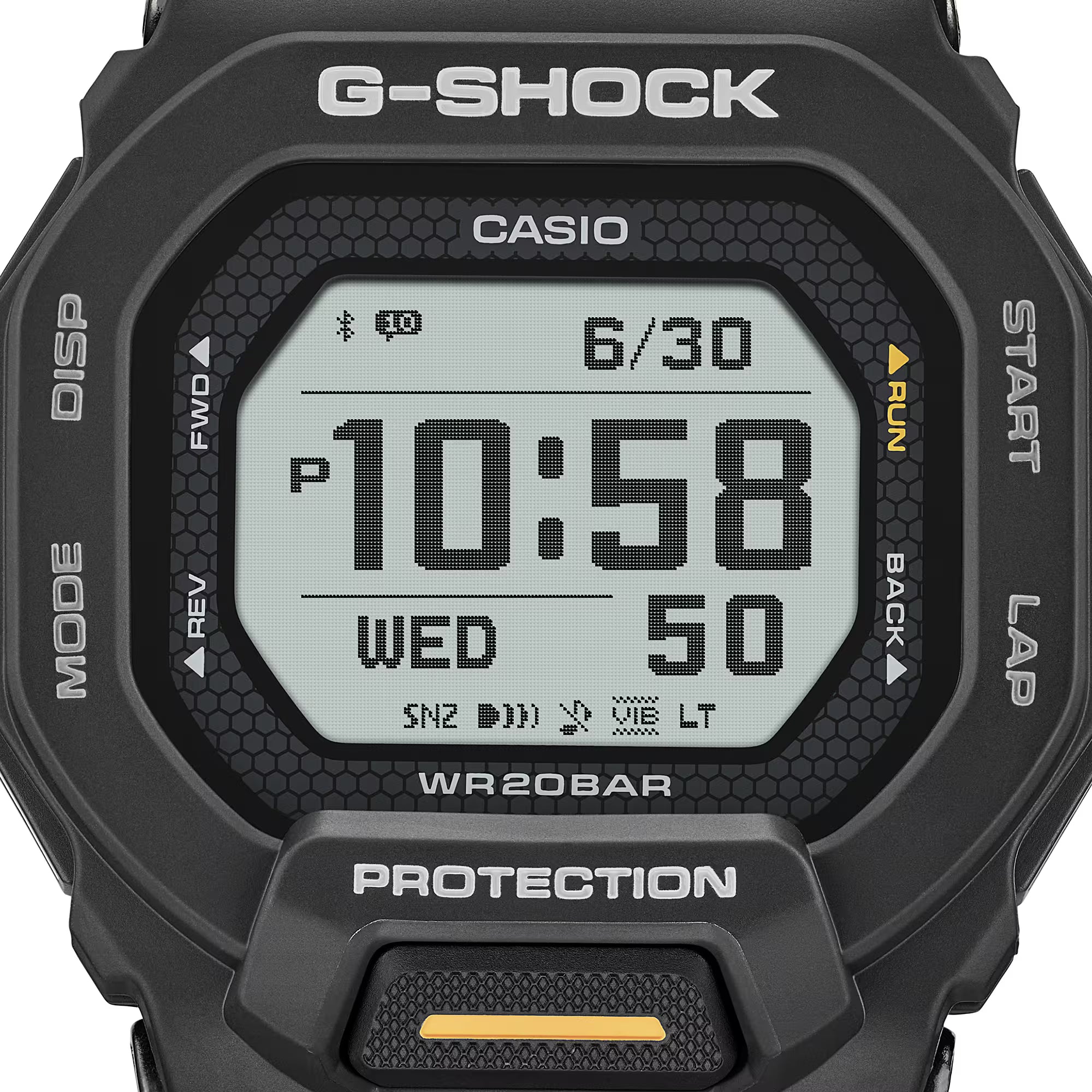 G-Shock GBD-200 Series Black Resin Strap White LCD Mens Watch GBD200-1A1