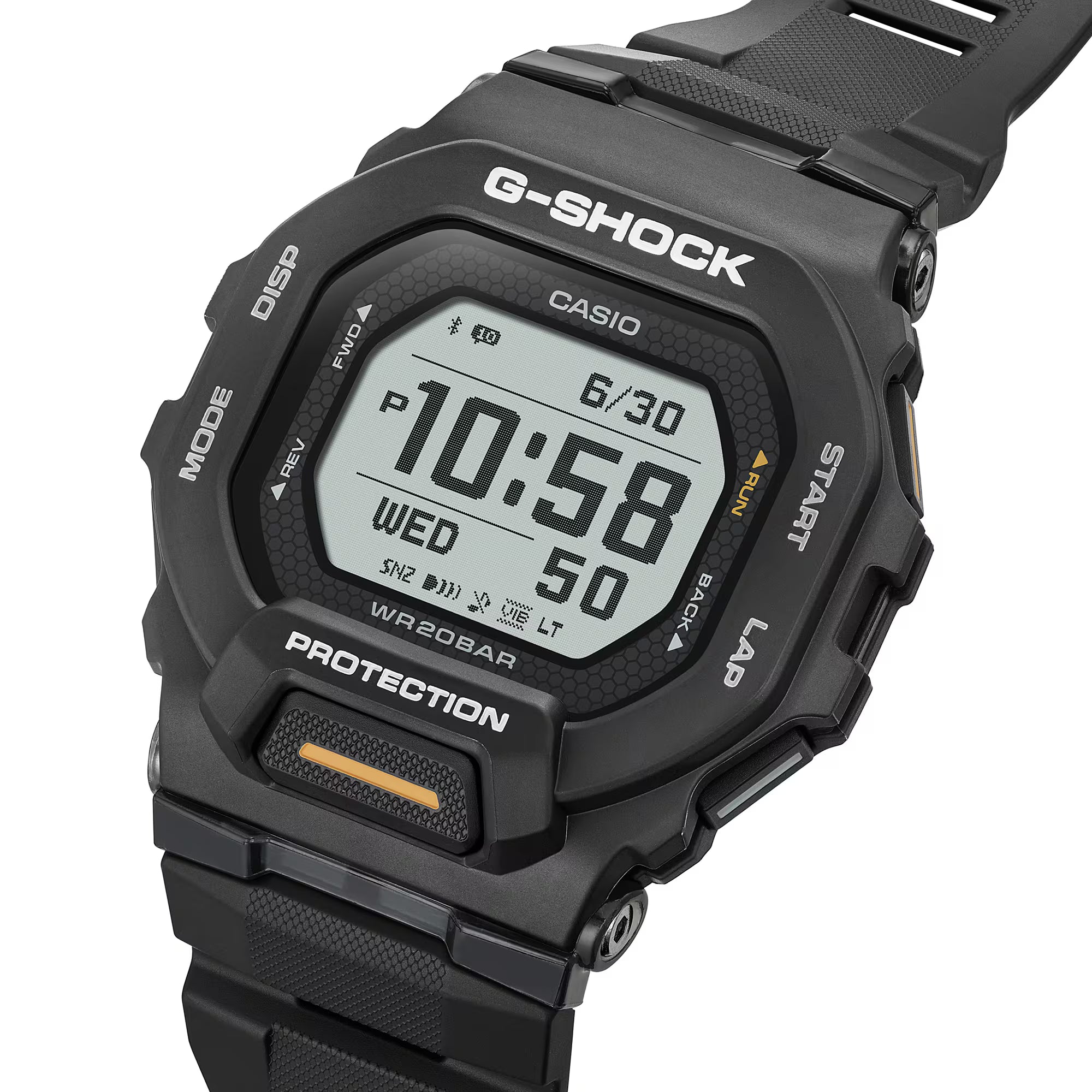 G-Shock GBD-200 Series Black Resin Strap White LCD Mens Watch GBD200-1A1