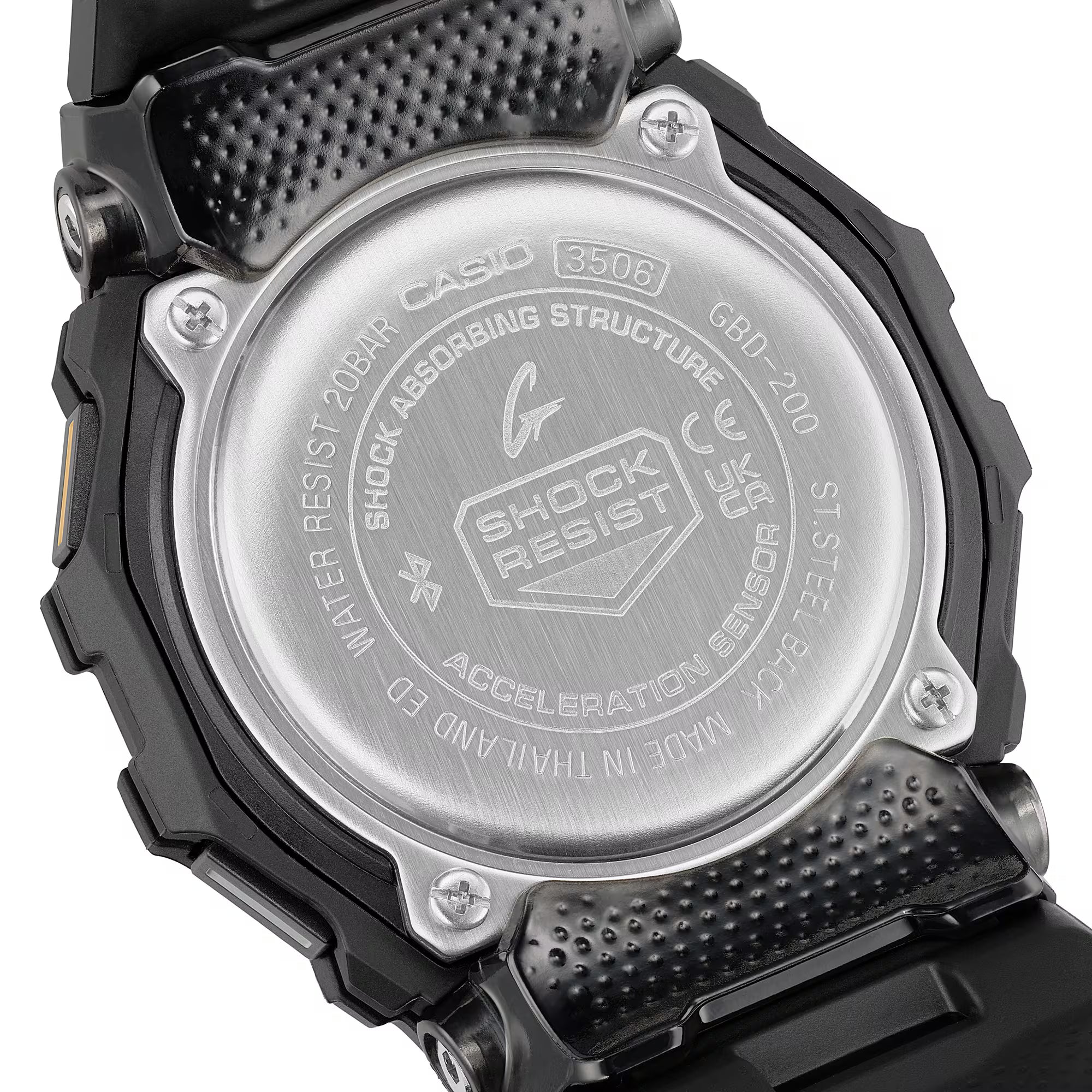 G-Shock GBD-200 Series Black Resin Strap White LCD Mens Watch GBD200-1A1