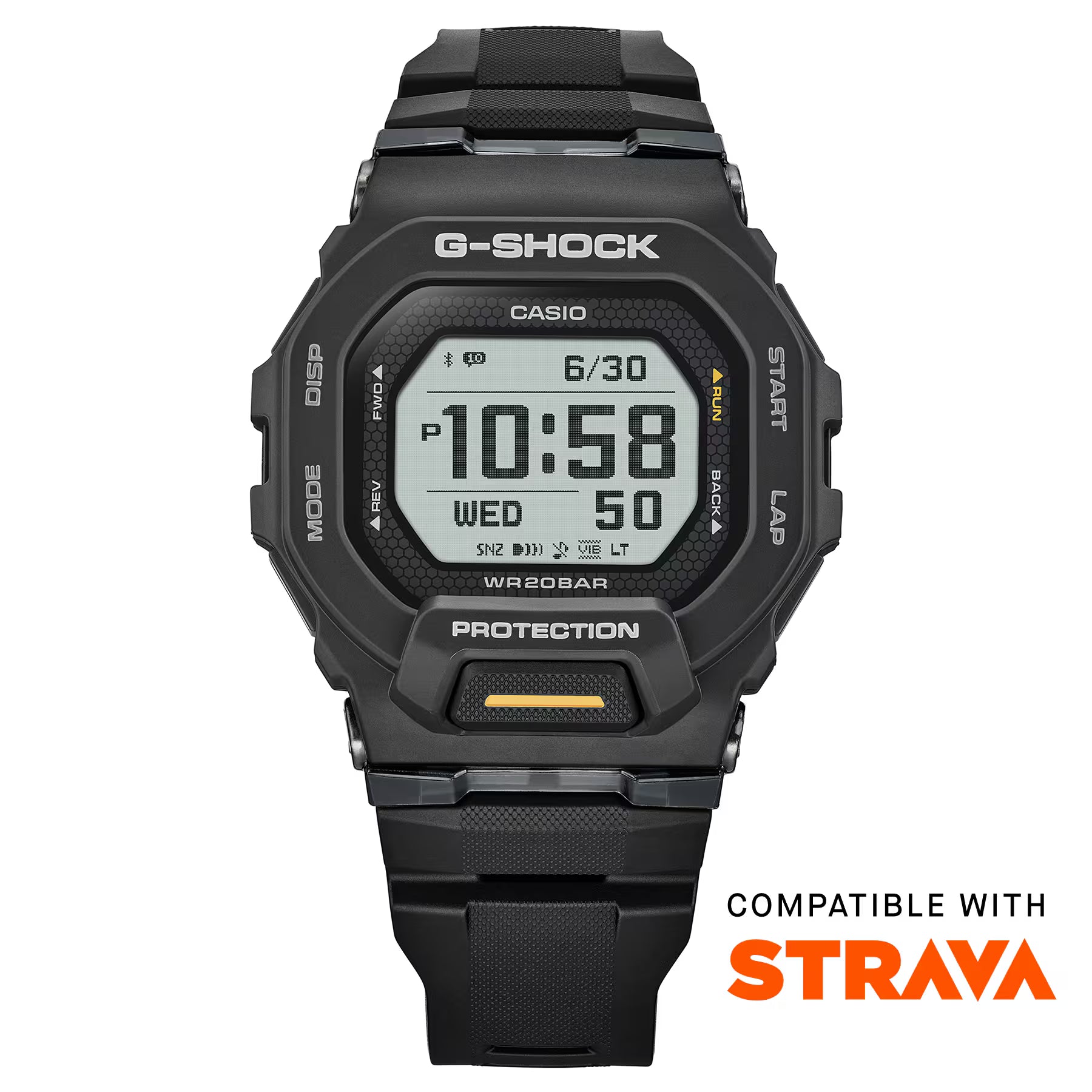 G-Shock GBD-200 Series Black Resin Strap White LCD Mens Watch GBD200-1A1