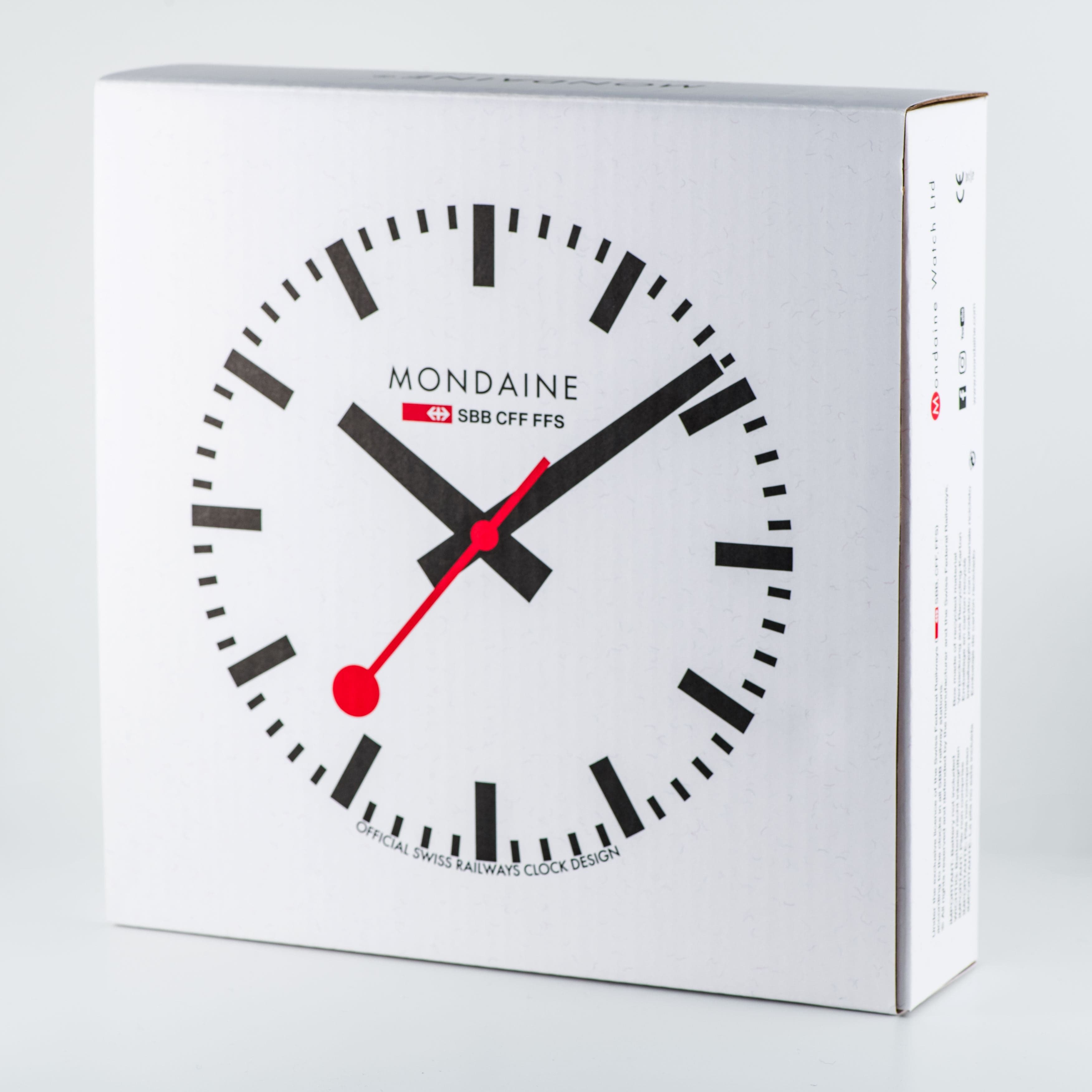 Mondaine Black Wall Clock 25CM A990.CLOCK.12SBB