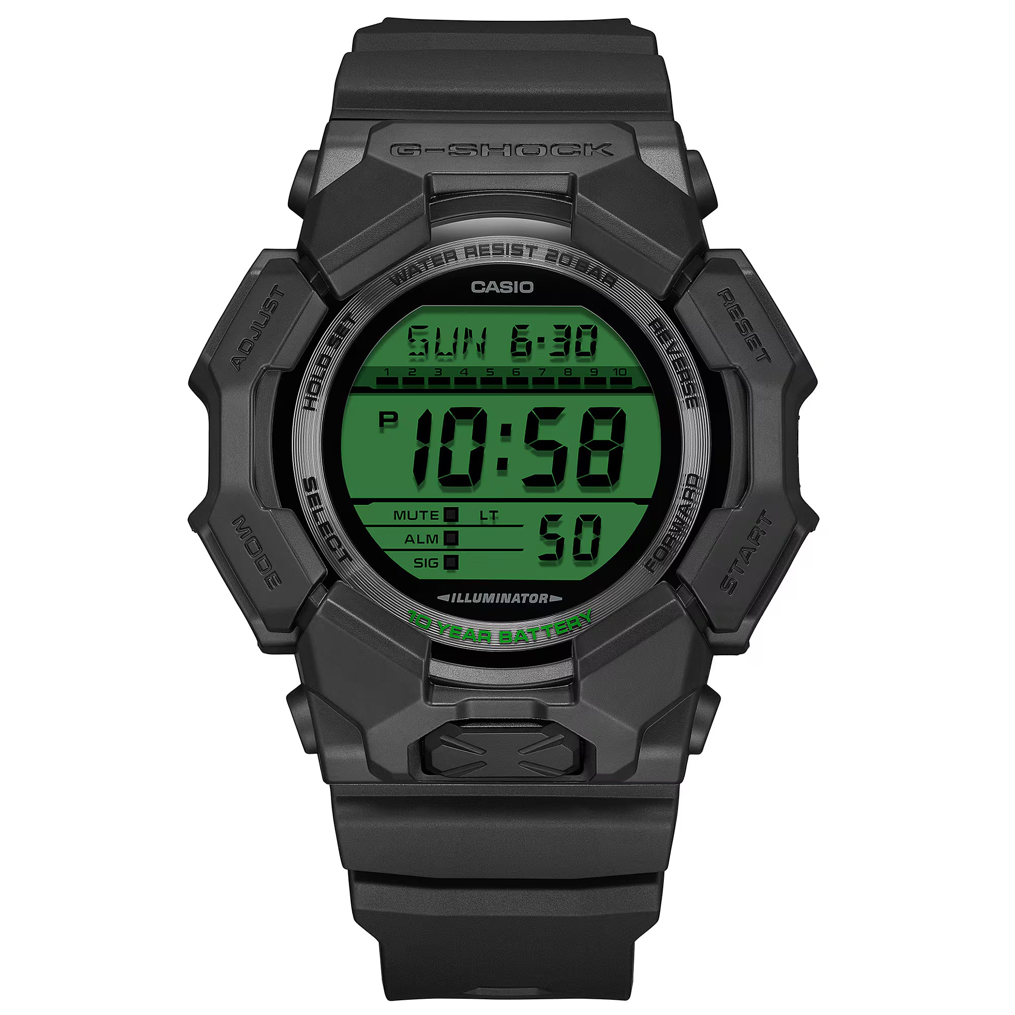 G-Shock Analog Digital Green Dial Black Resin Band 10 Year Battery Watch GD010BEG-1D