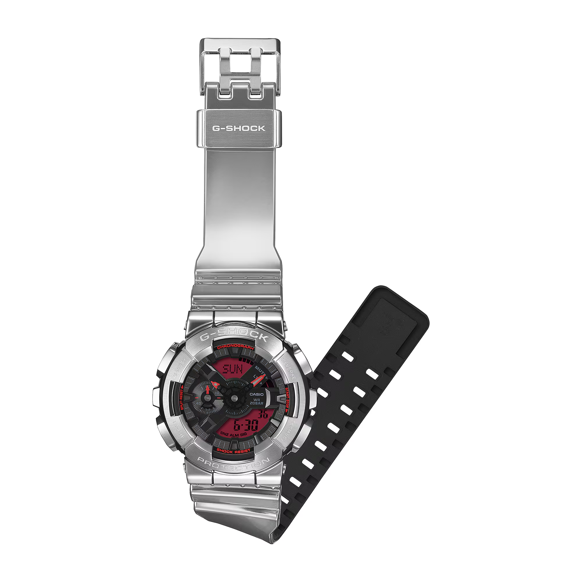 G-Shock 110 Fine Metallic Series Resin Band Stainless Steel Case Watch GM110YRA-8A