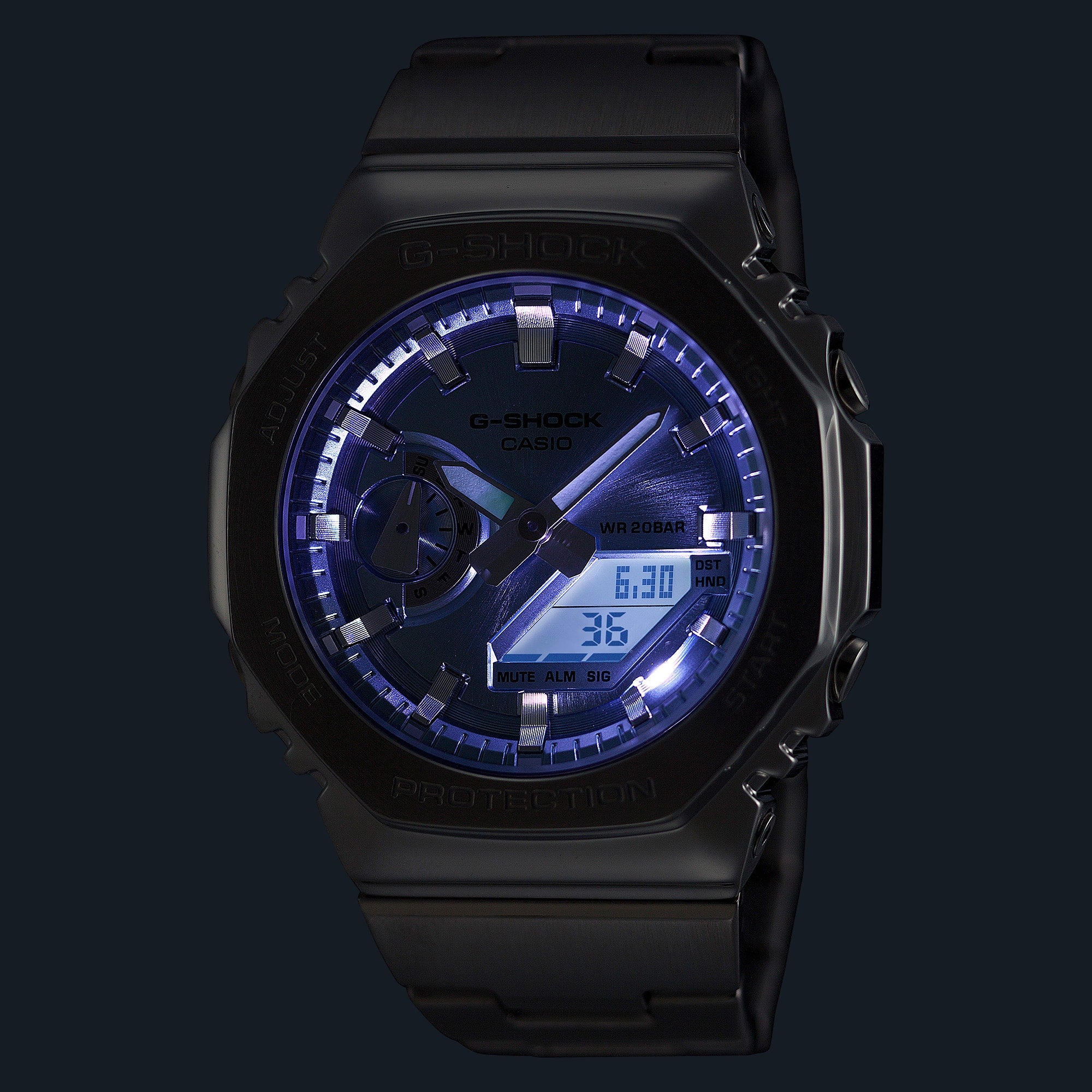 G-Shock G-Steel 2100 Series Blue Dial Stainless Steel Watch GM2110D-2A