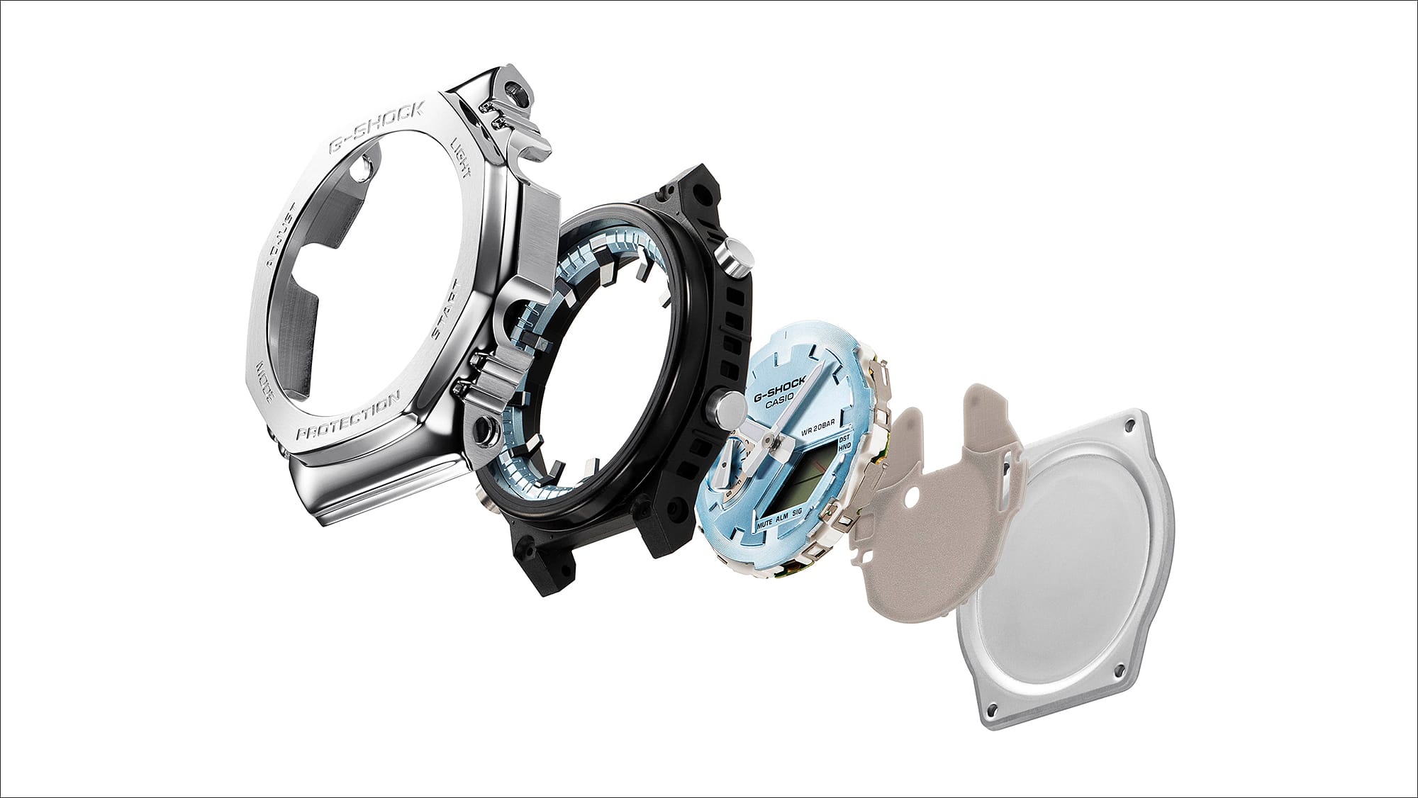 G-Shock G-Steel 2100 Series Blue Dial Stainless Steel Watch GM-2110D-2B