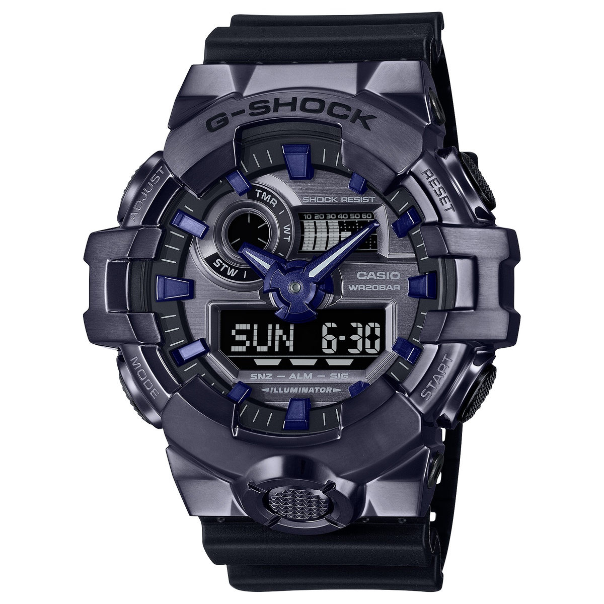 G-Shock G-Steel Purple Dial Black Resin Band Watch GM700P-6A