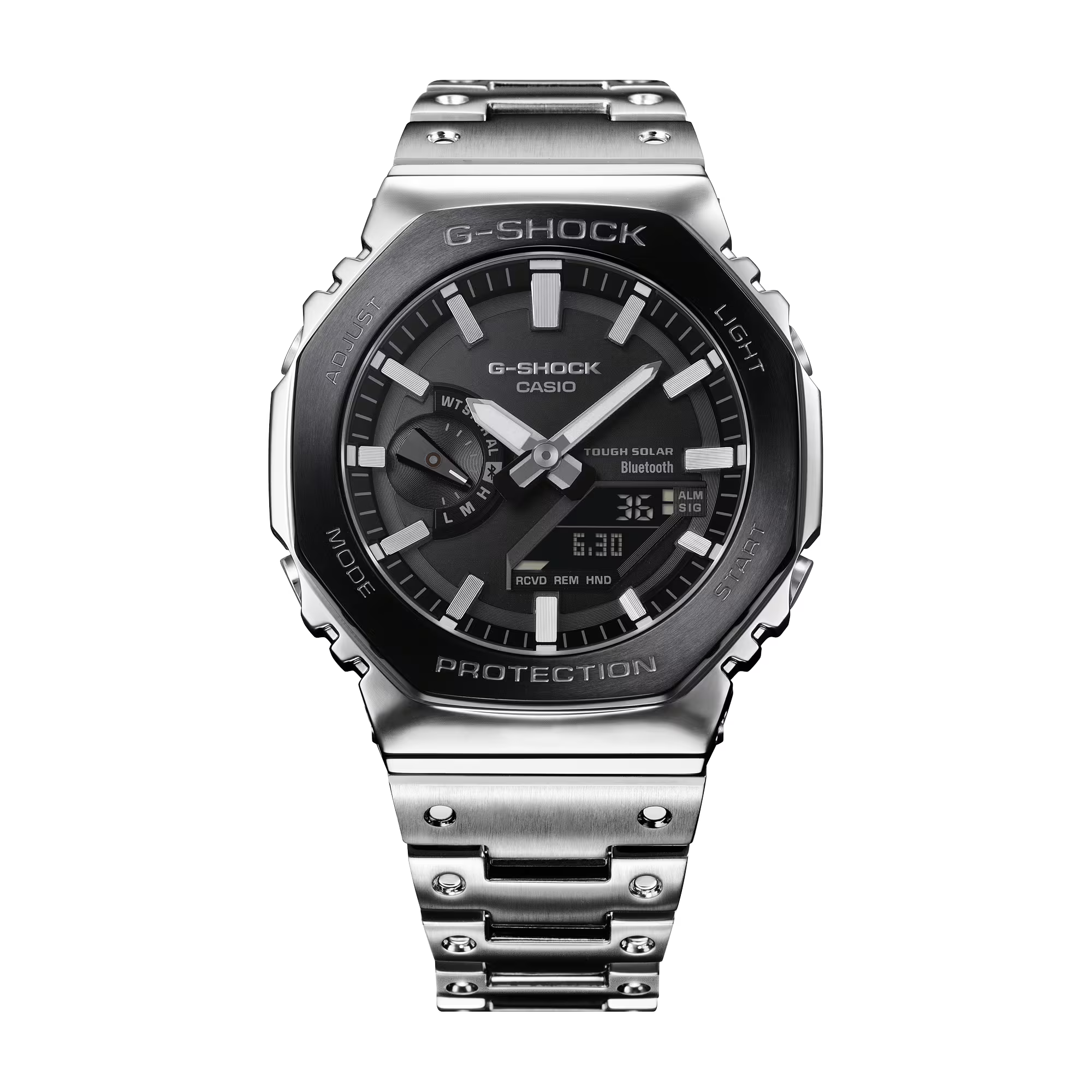 G-Shock Solar CasiOak Silver and Black Full Metal Bluetooth GMB2100BT-1A