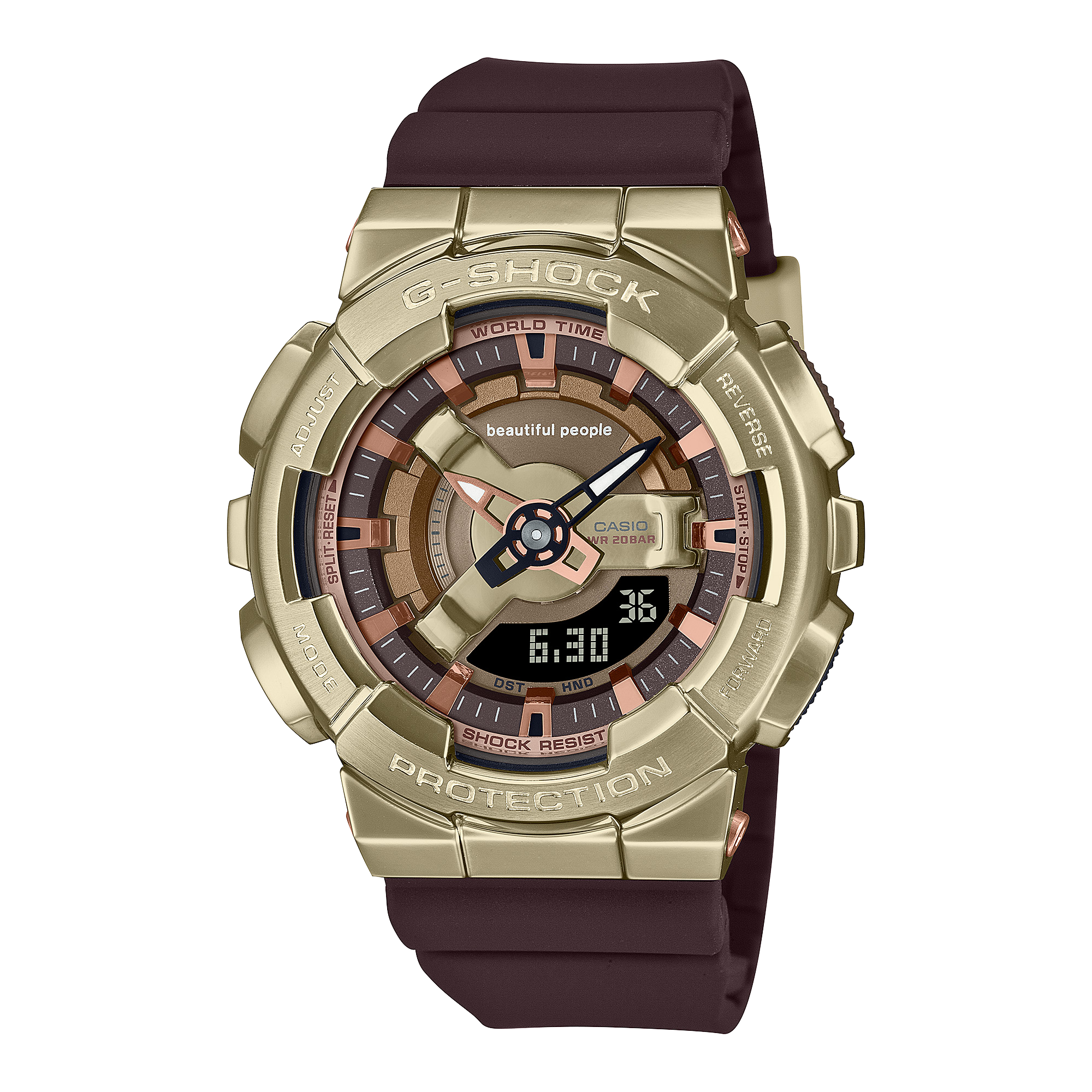 G-Shock Analog Digital Beautiful People Brown Resin Band Watch GMS110B