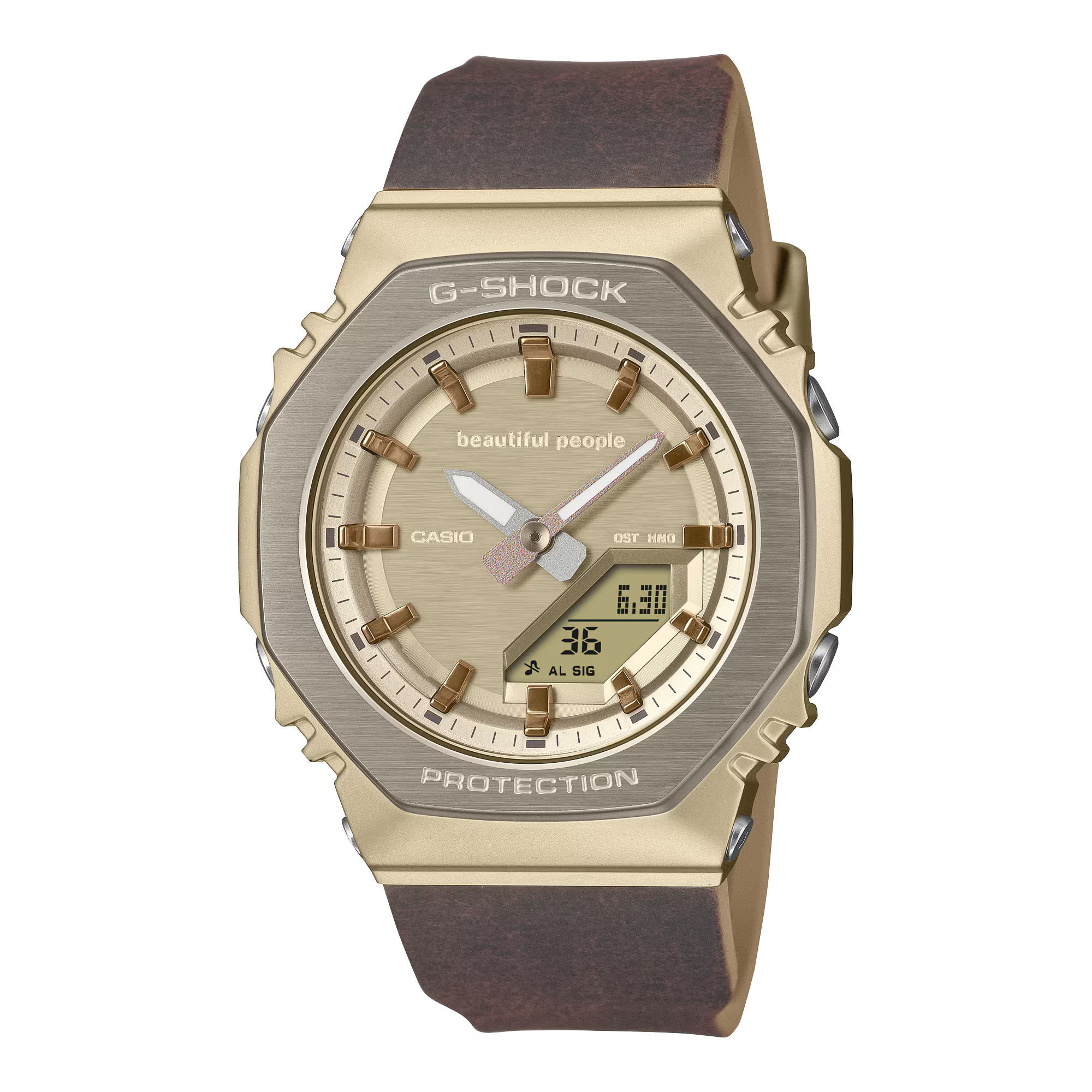 G-Shock x Beautiful People Golden Dial Brown Resin Band Watch GMS2110B