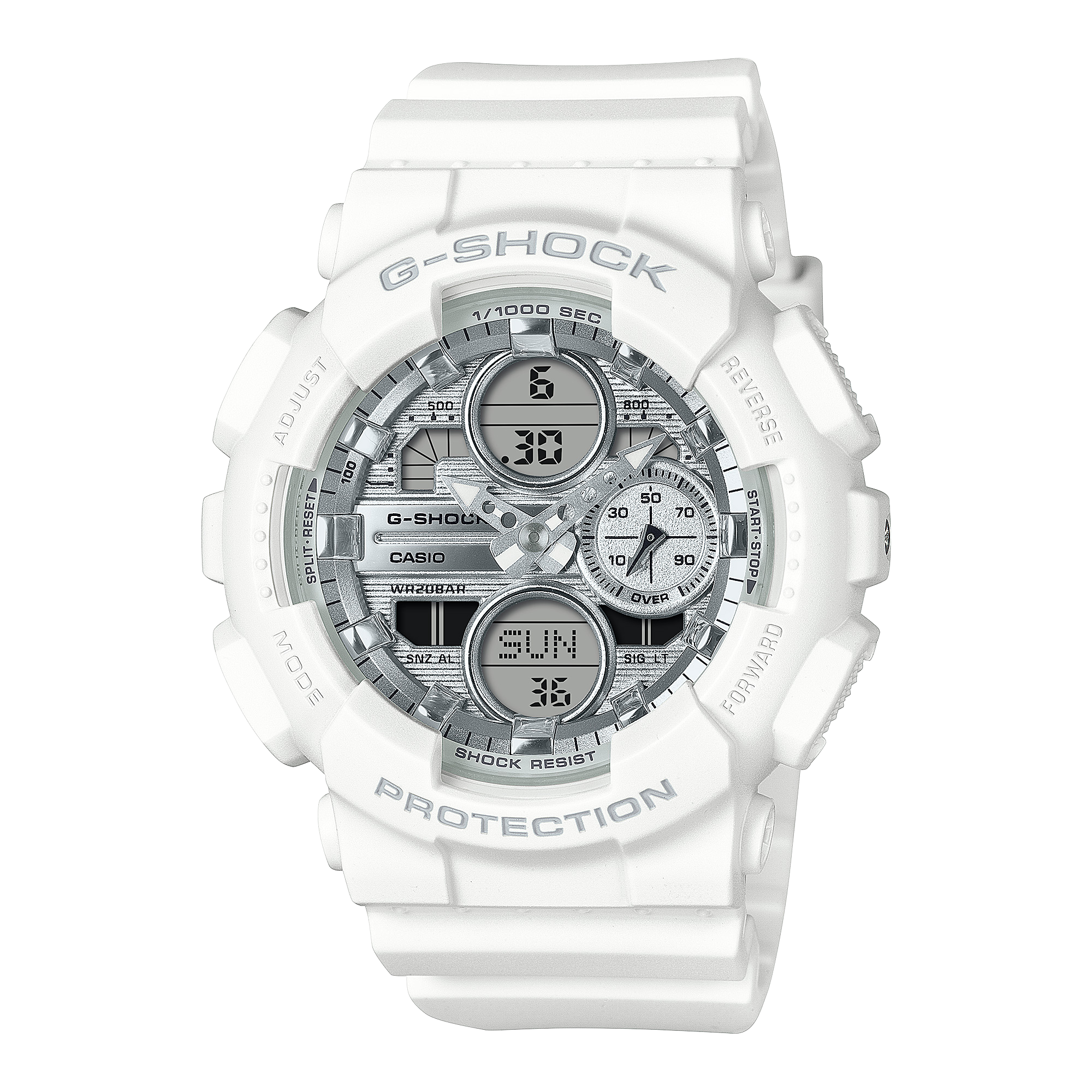G-Shock Analog Digital White Resin Band Watch GMAS140VA-7A