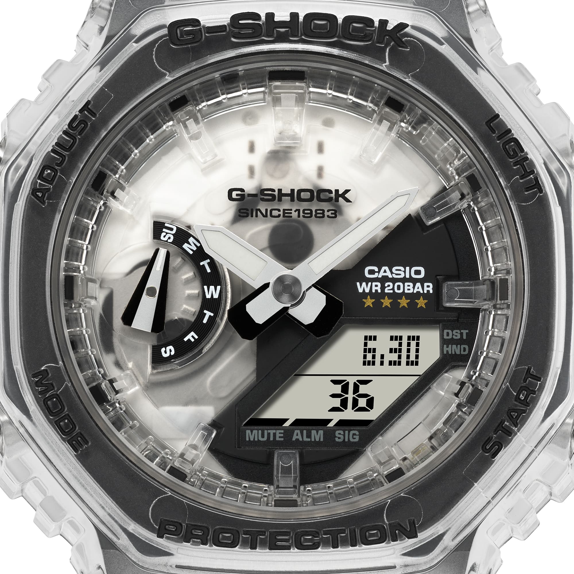 G-Shock Analog Digital Transparent Resin Band Watch GMAS2140RX-7A