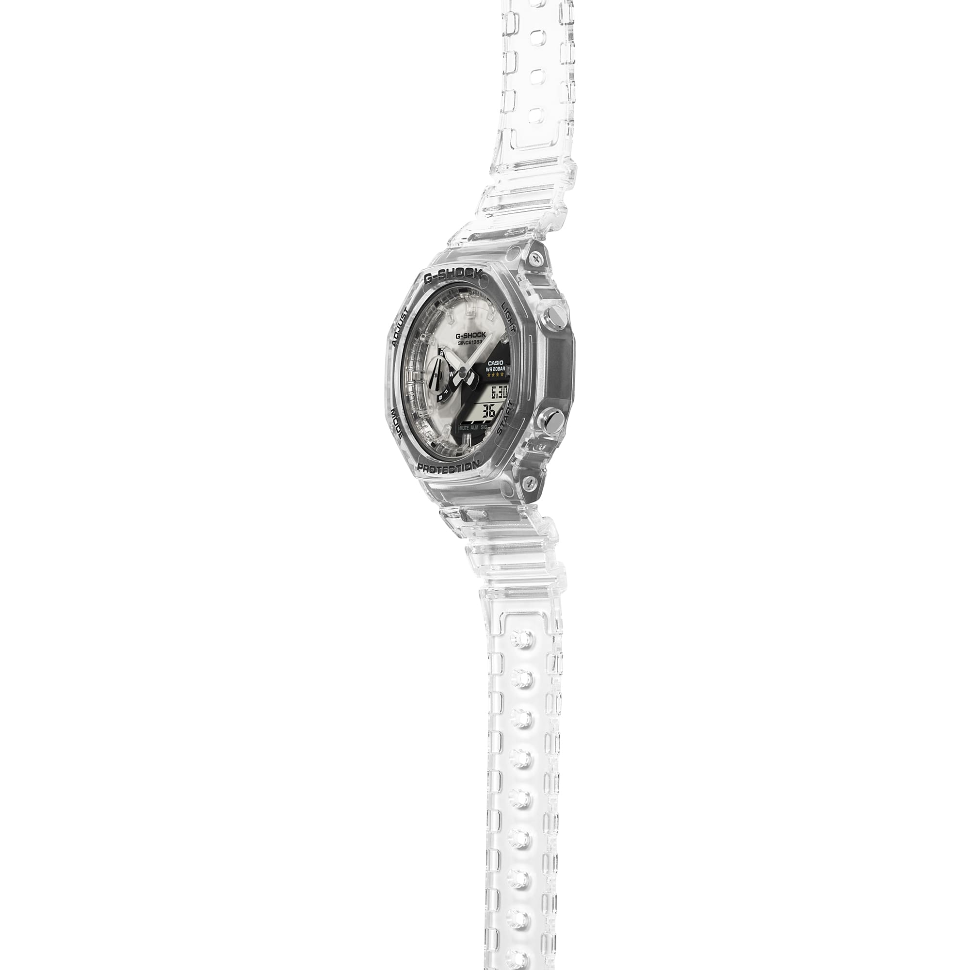 G-Shock Analog Digital Transparent Resin Band Watch GMAS2140RX-7A