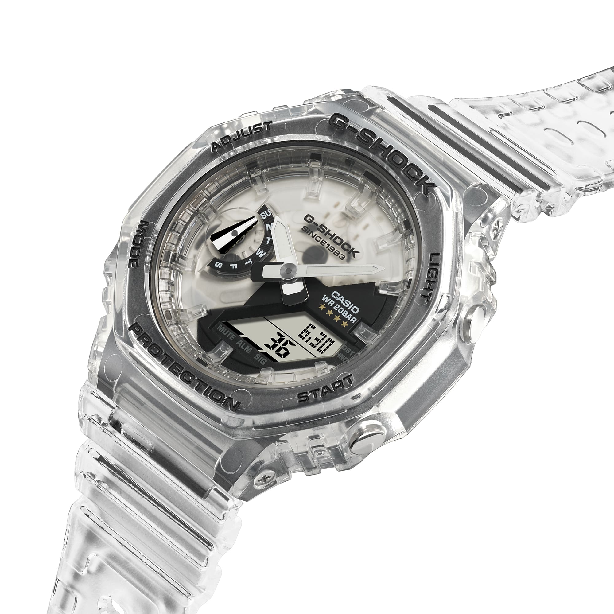 G-Shock Analog Digital Transparent Resin Band Watch GMAS2140RX-7A