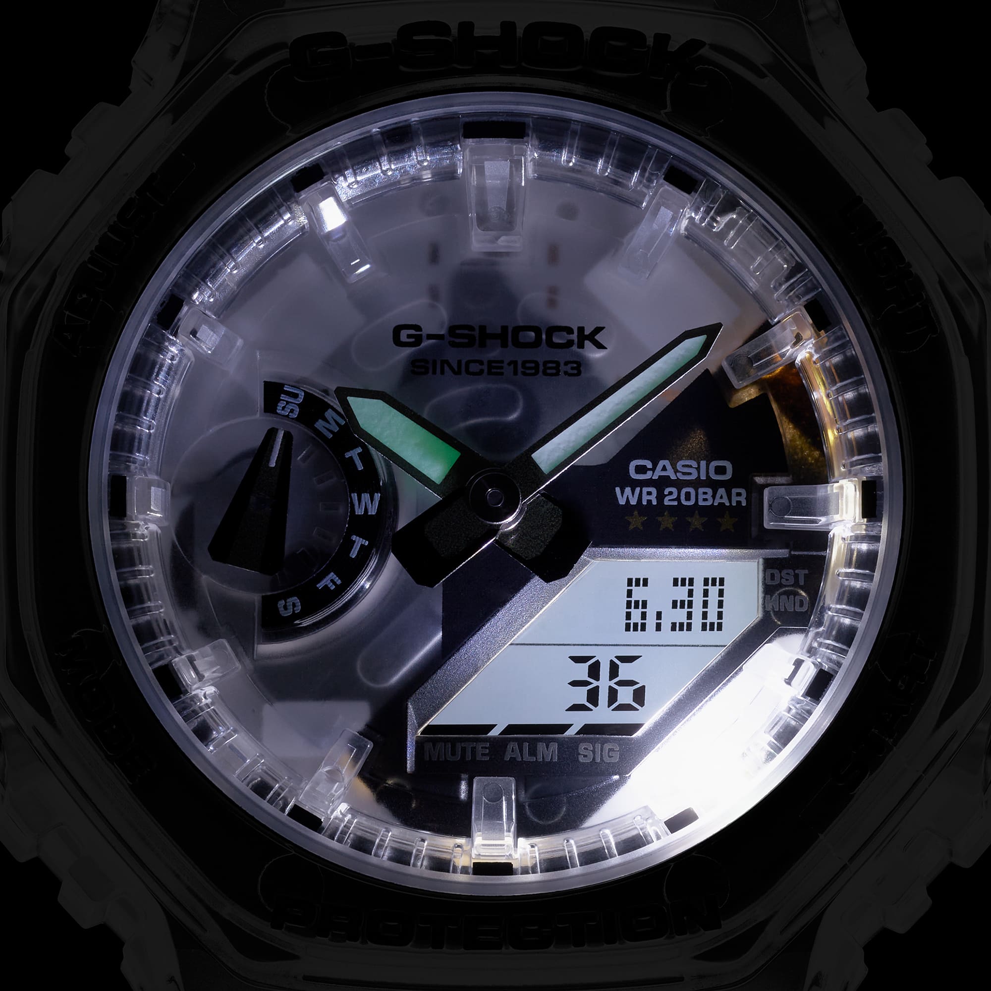 G-Shock Analog Digital Transparent Resin Band Watch GMAS2140RX-7A