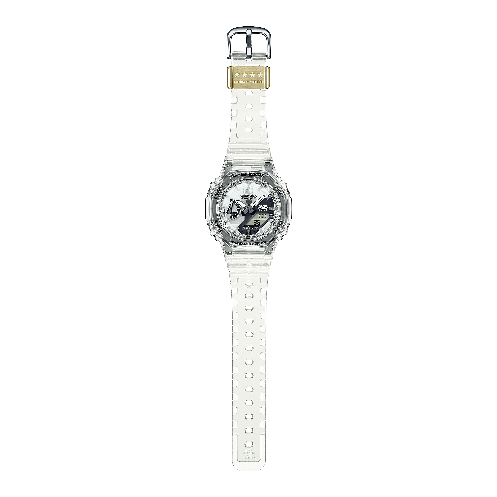 G-Shock Analog Digital Transparent Resin Band Watch GMAS2140RX-7A