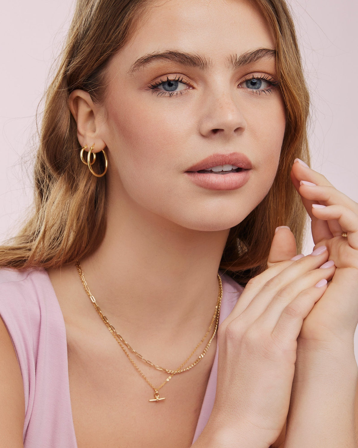 Gold Vermeil Icon 14K Gold Vermeil Plain 15mm Hoop Earrings GVE0012Y GVE0012Y view 2