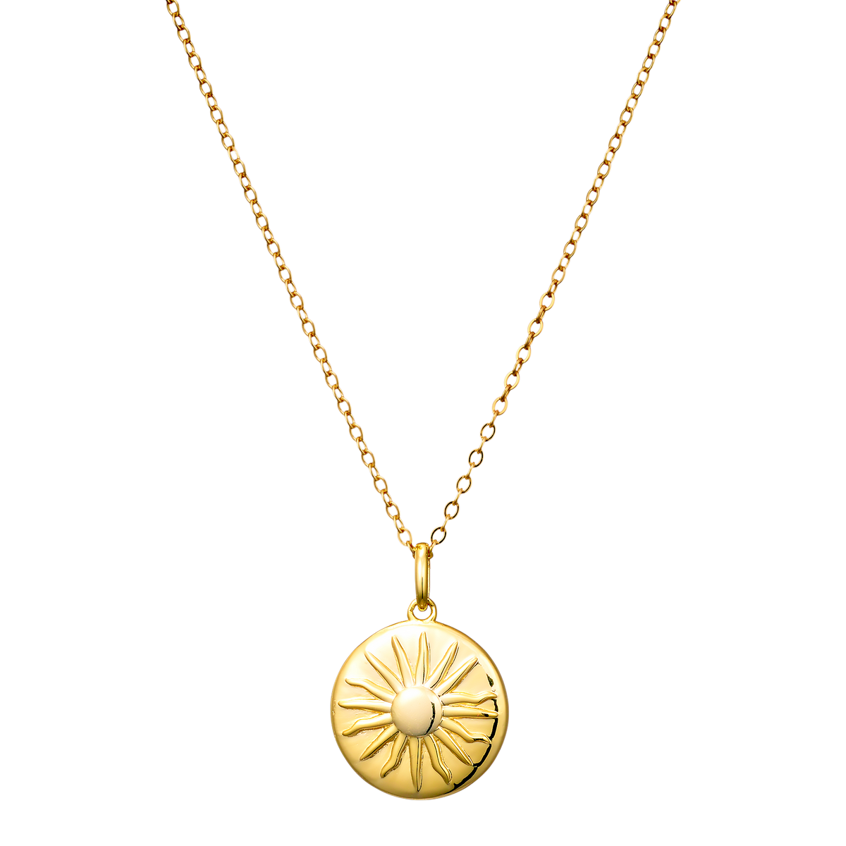 Gold Vermeil Lustre 14k Gold Vermeil Medallion Sun Necklace GVN0010Y GVN0010Y front packshot